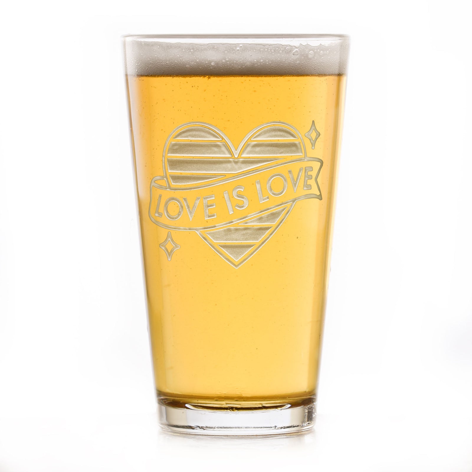 LGBTQ Pride Gifts, Etched Pub Pint Beer Glasses