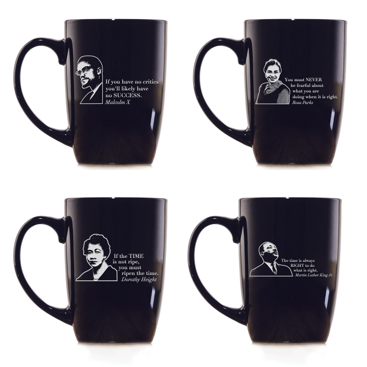 Black Leader Quotes Coffee Mug Set "Love Knows No Color"