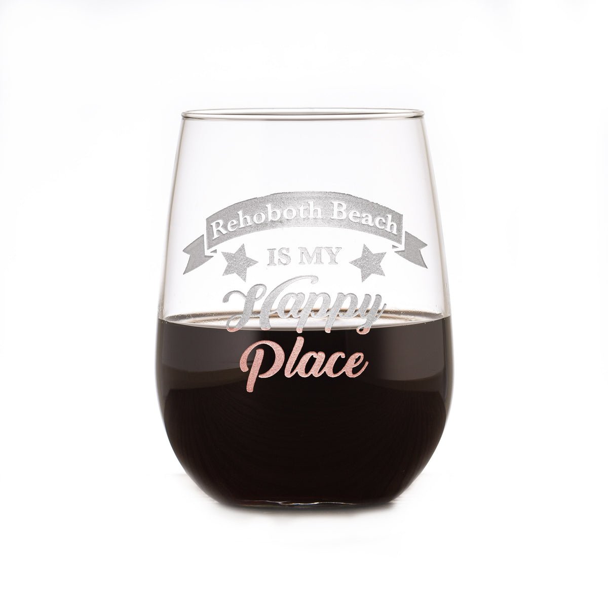 Happy Place Stemless Wine Glass Gift