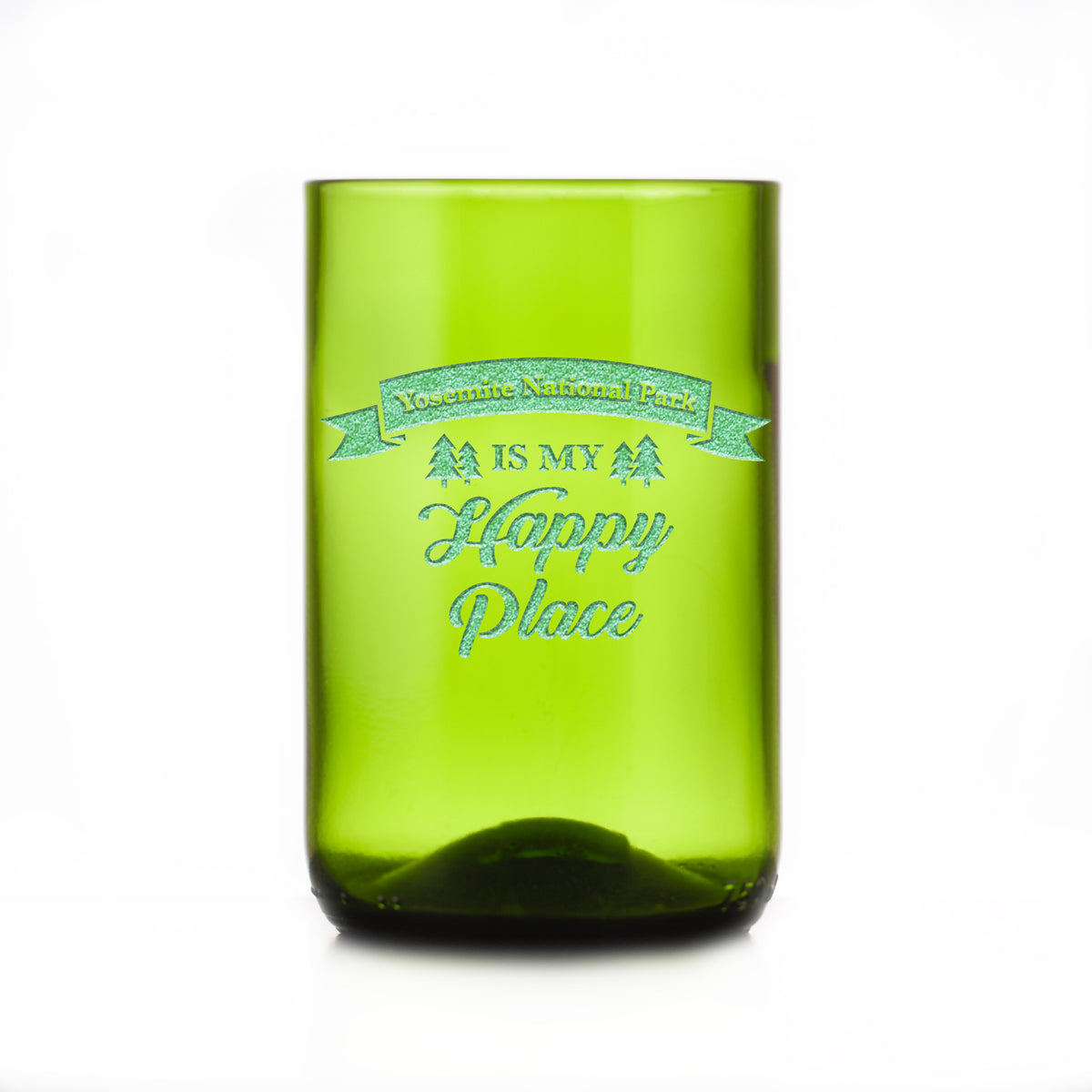 Happy Place Green Recycled Wine Bottle Glass