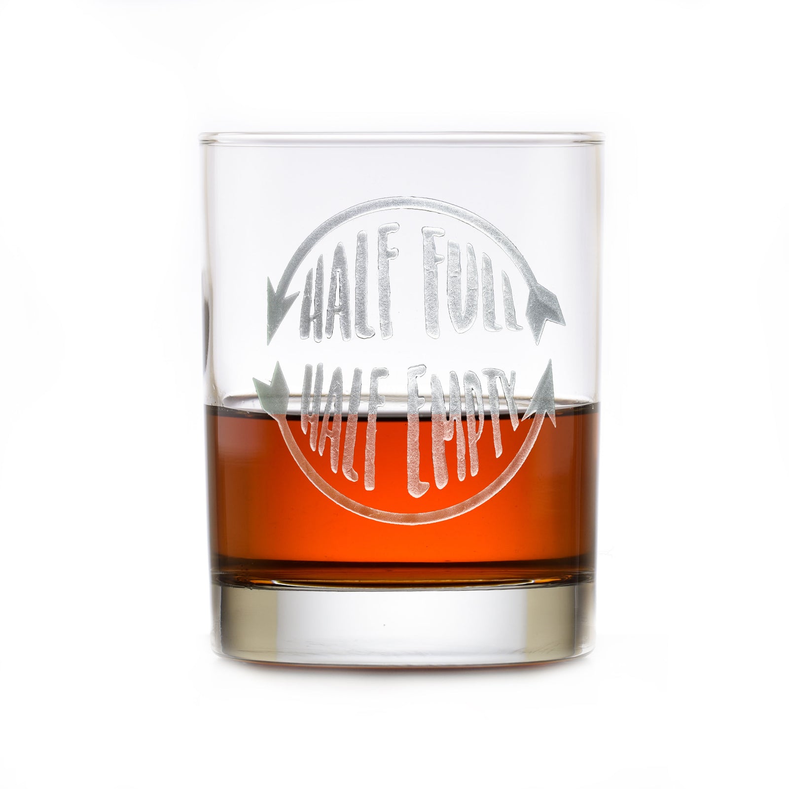Half Full, Half Empty Whiskey, Rocks Glass