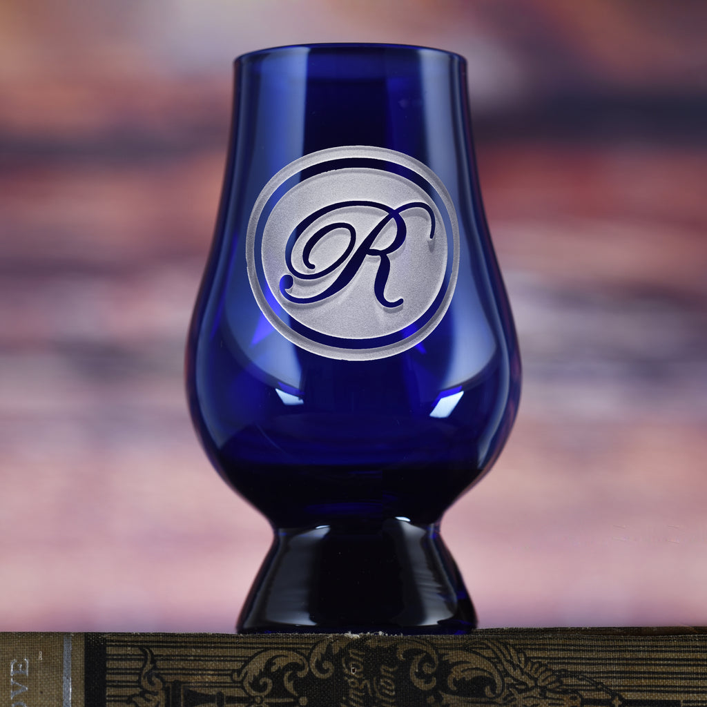 Personalized, Blue Glencairn Whisky Glass