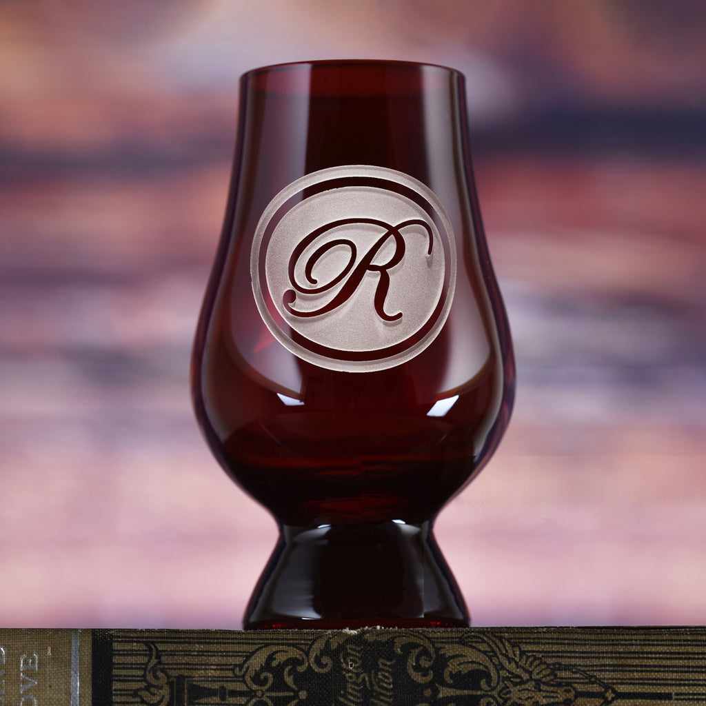 Personalized, Red Glencairn Whisky Glass