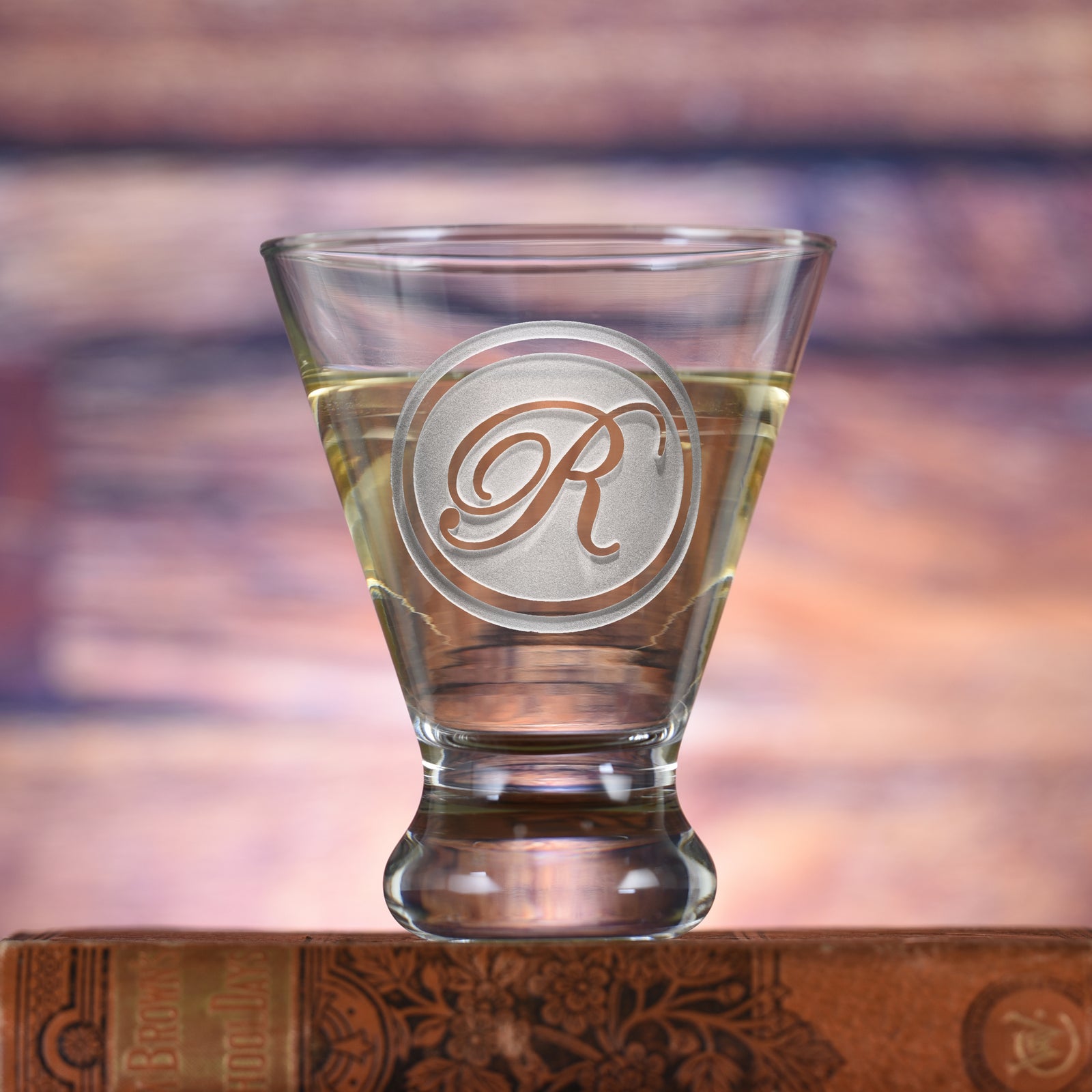 Engraved Martini Glass With Monogram