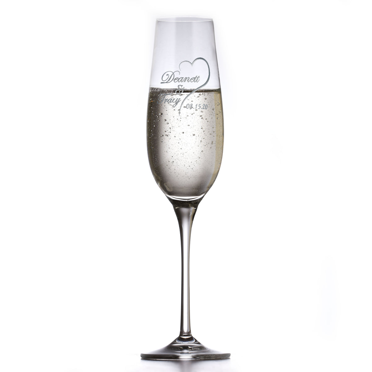 Personalized Crystal Wedding Date Toasting Flutes