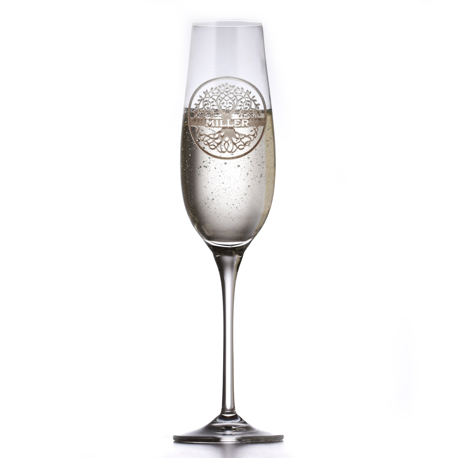 Custom, Engraved Crystal Champagne Glass