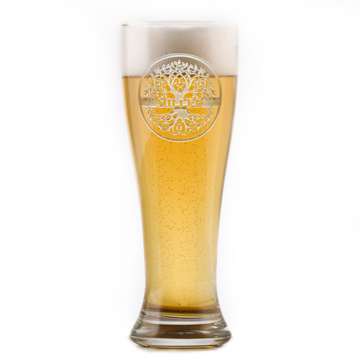 Family Tree Engraved Pilsner Beer Glass Gift