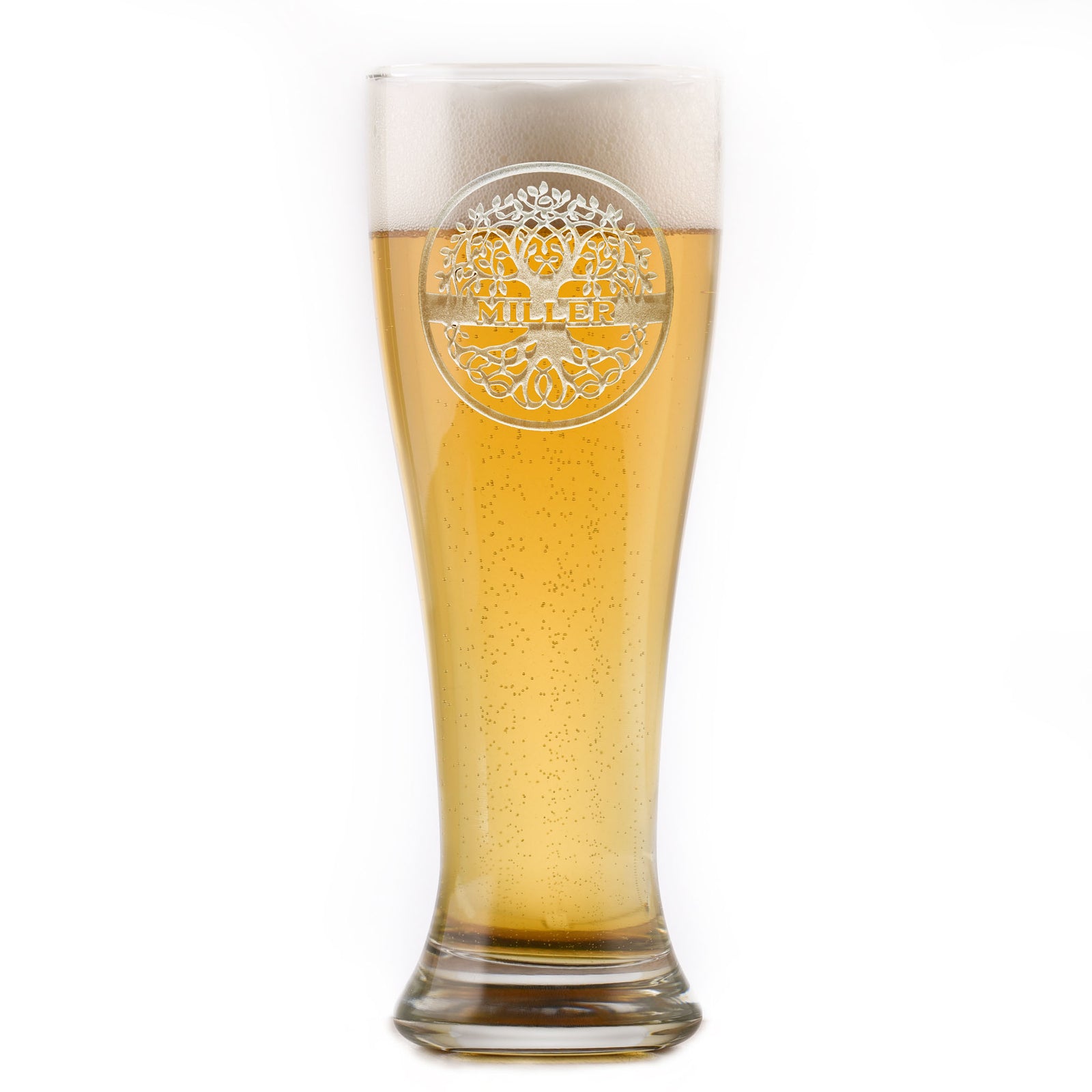 Family Tree Engraved Pilsner Beer Glass Gift