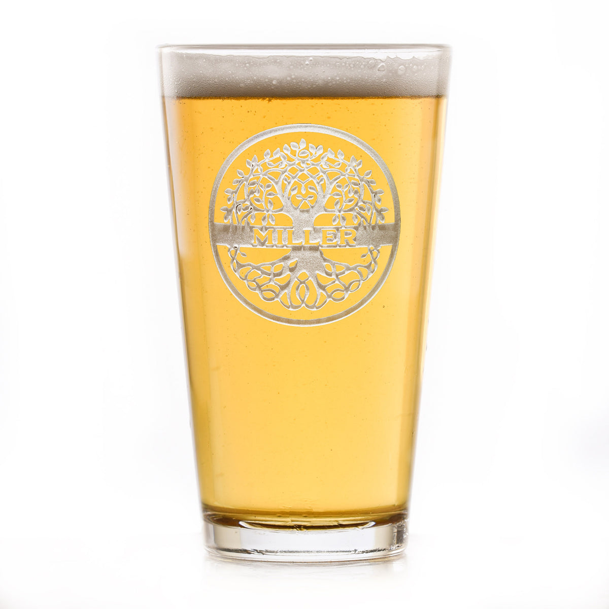 Family Tree Engraved Pint Glass Gift