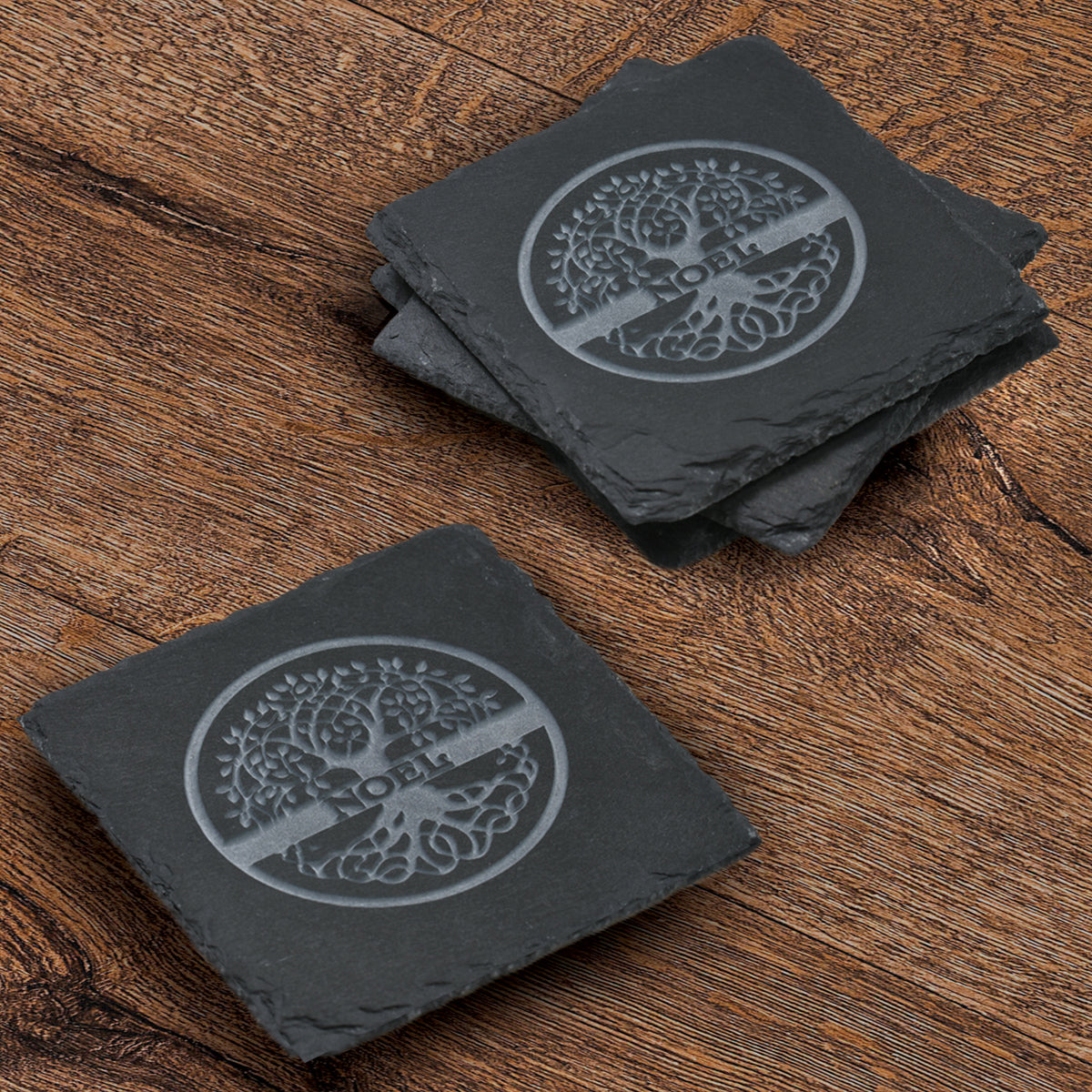 Family Tree Personalized Slate Coasters (Set of 4)