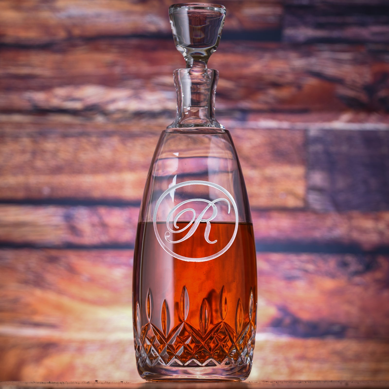 Engraved Crystal Bourbon Decanter