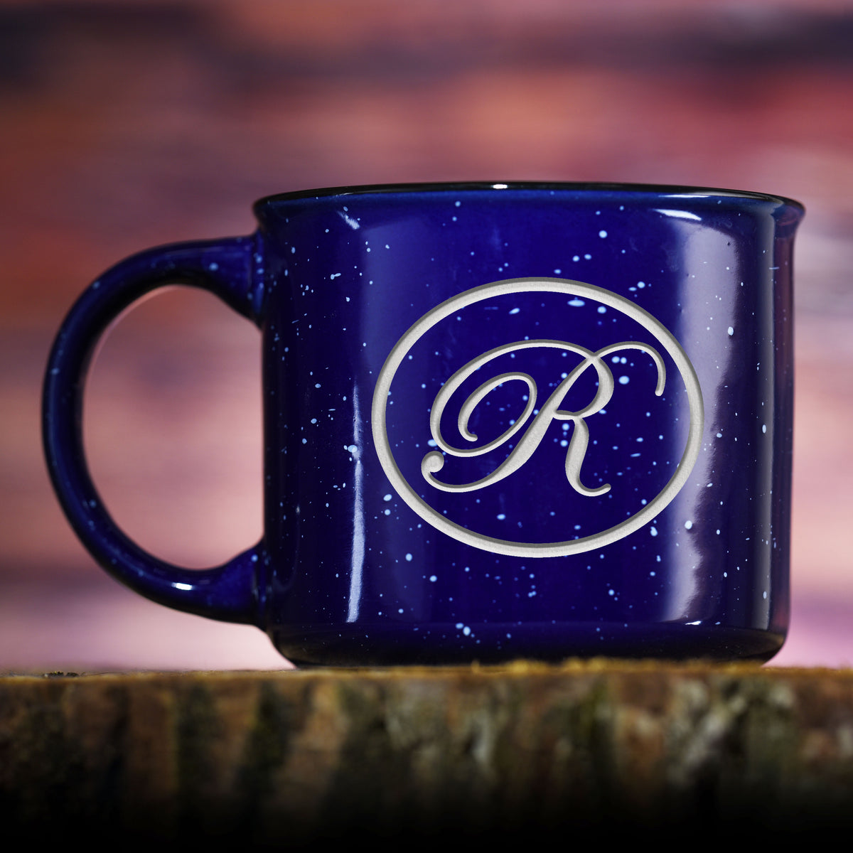 Edwardian Script Monogram Campfire Mug Gift