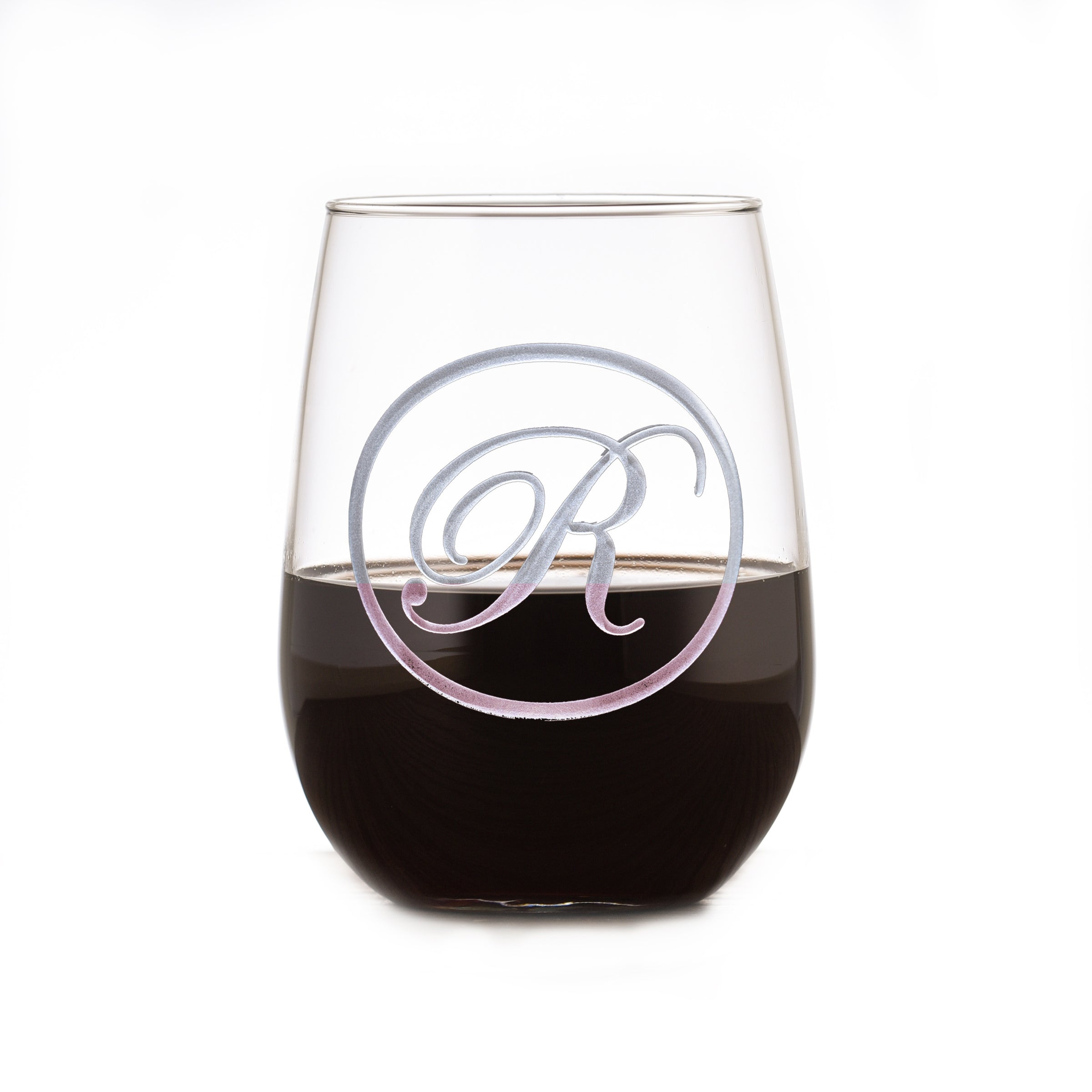 Personalized Custom Stemless Wine Glasses Etchedengraved Crystal Imagery 8677