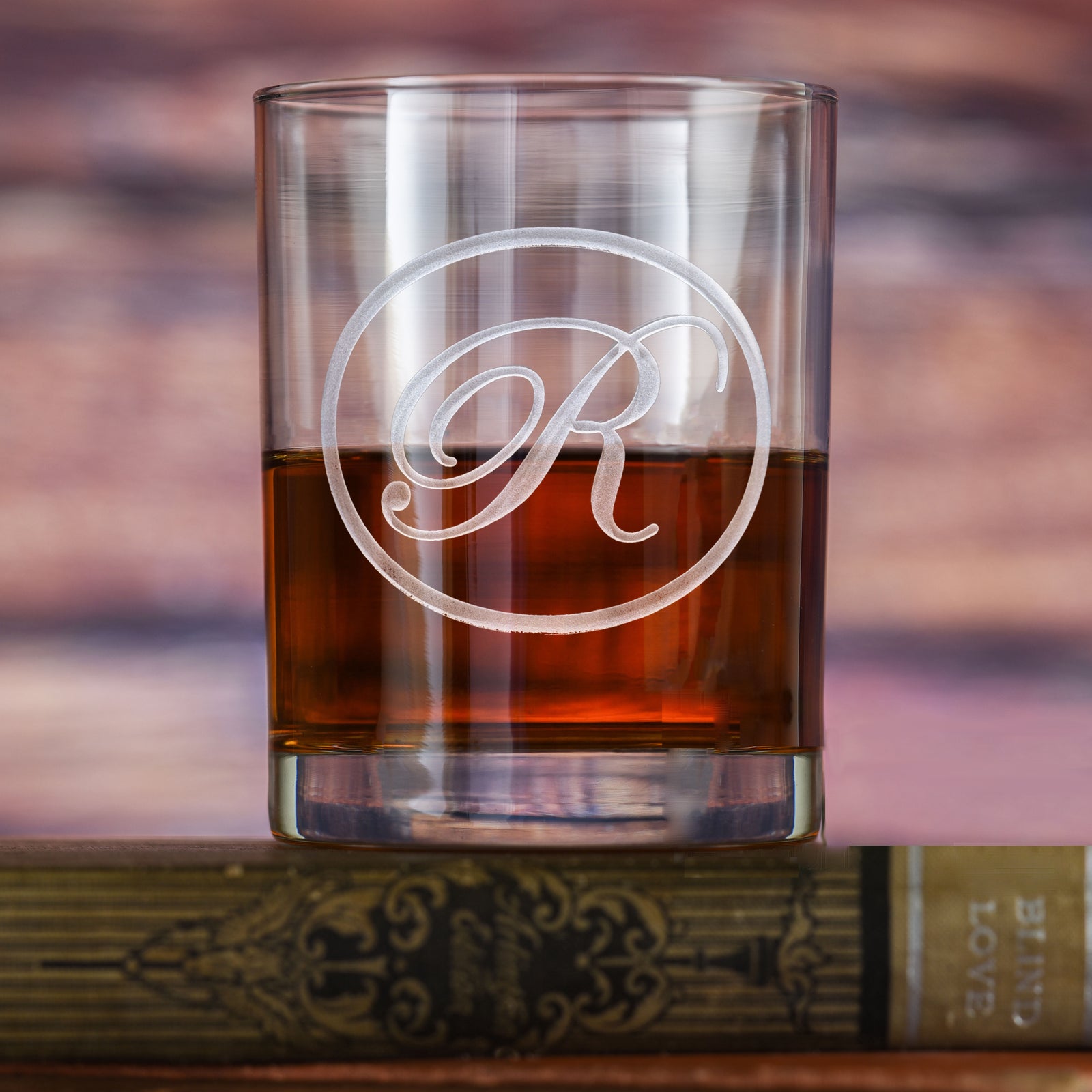 Edwardian Script Monogram Scotch Glass