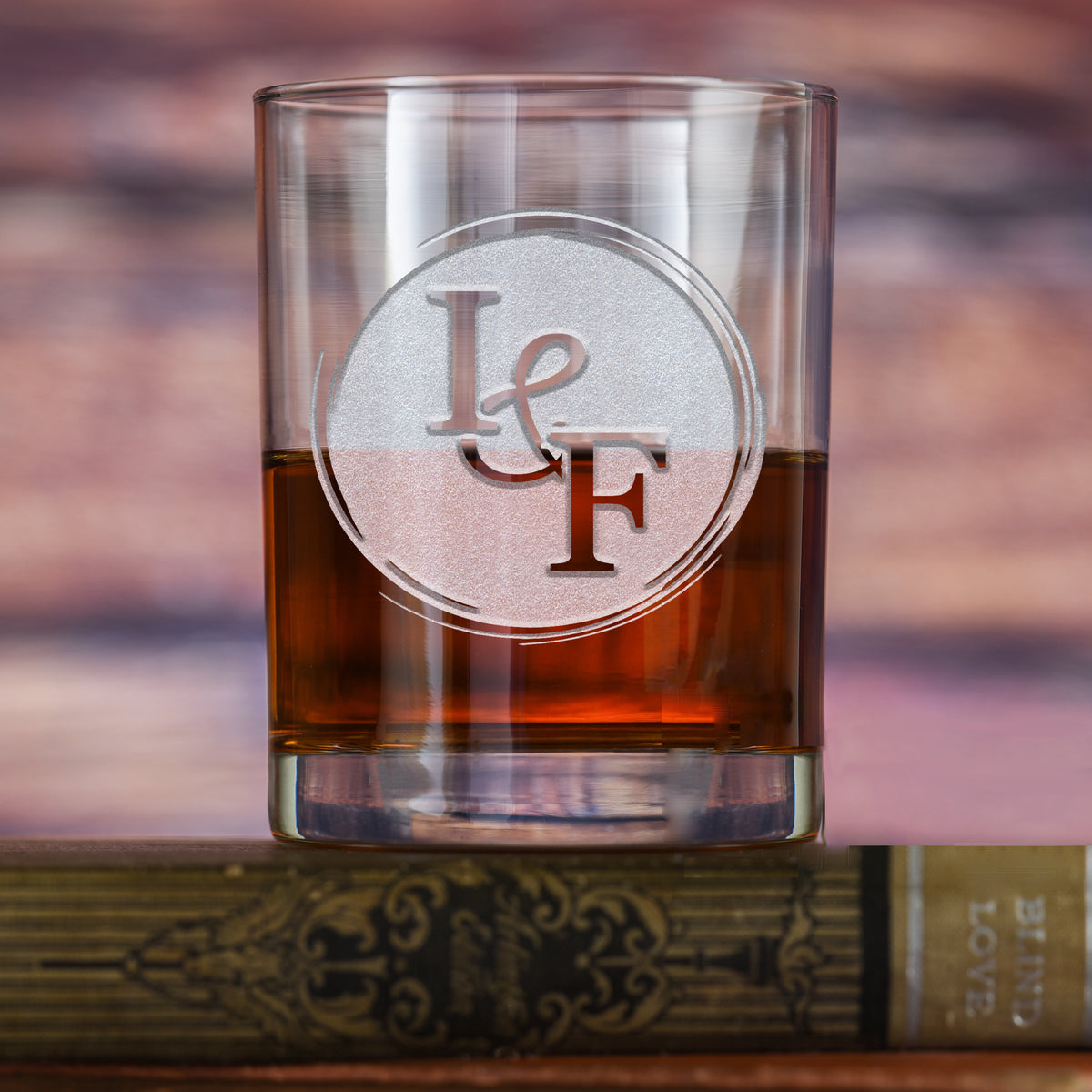 Wedding Anniversary, Couple Initials, Engraved Rocks Glass