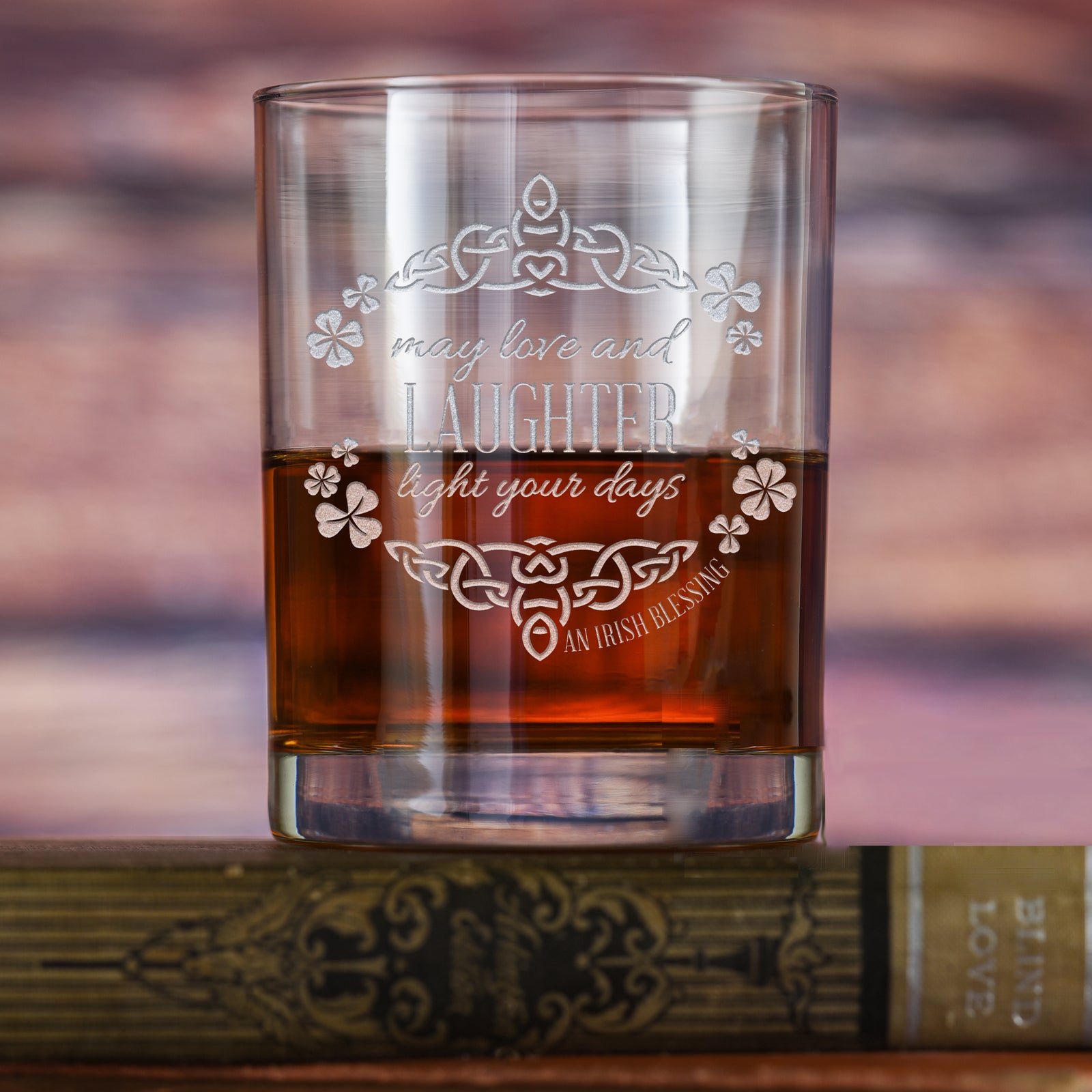 May Love & Laughter Light Your Days" Irish Blessing Rocks Glass