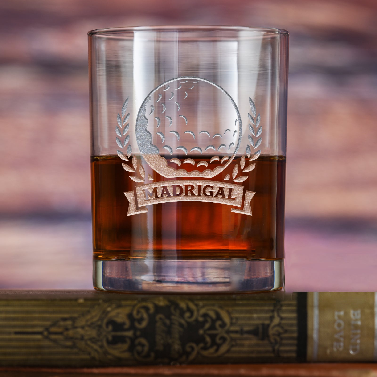 Personalized Engraved, Golf Lover Whiskey Glass