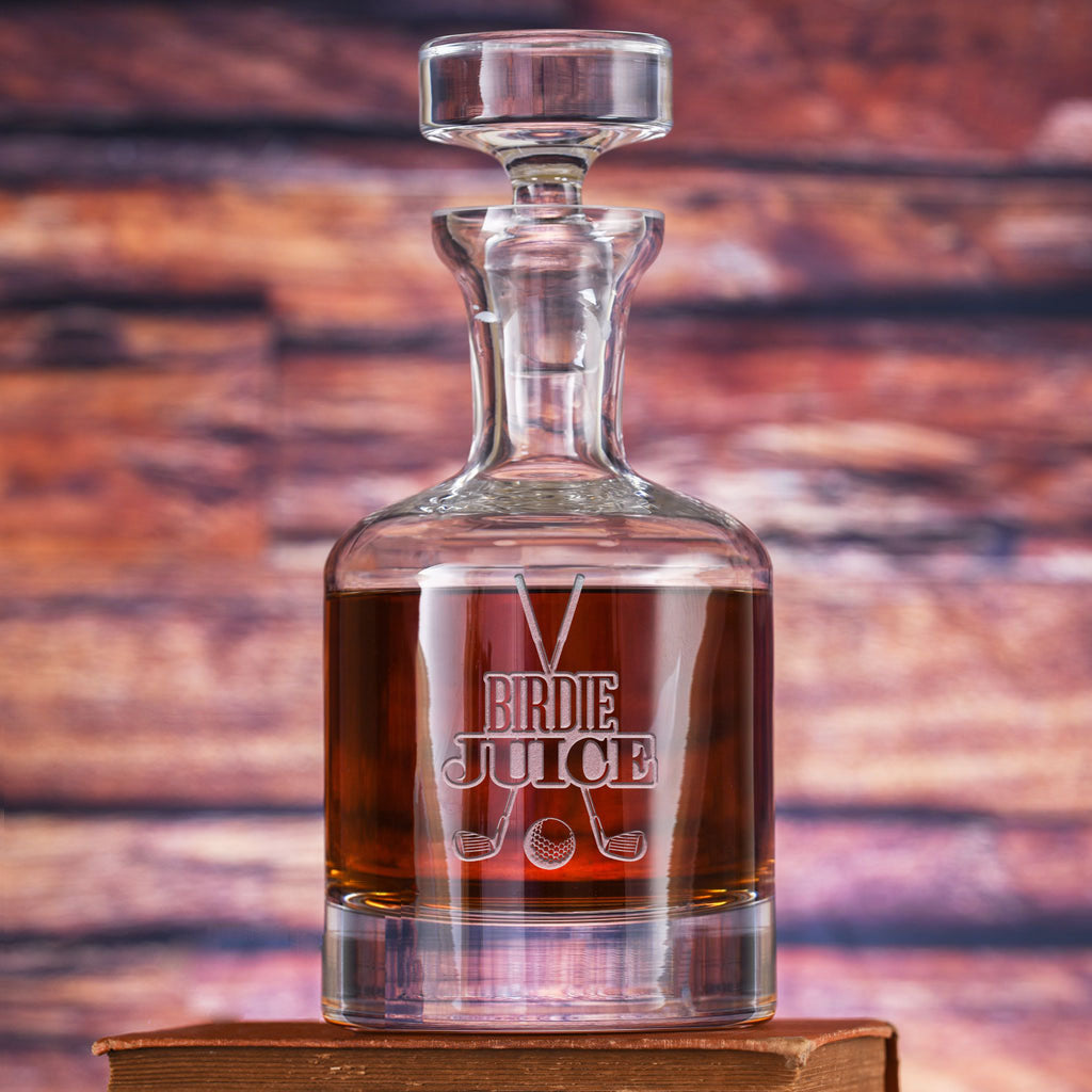 Birdie Juice Golf Themed Crystal Decanter, Engraved
