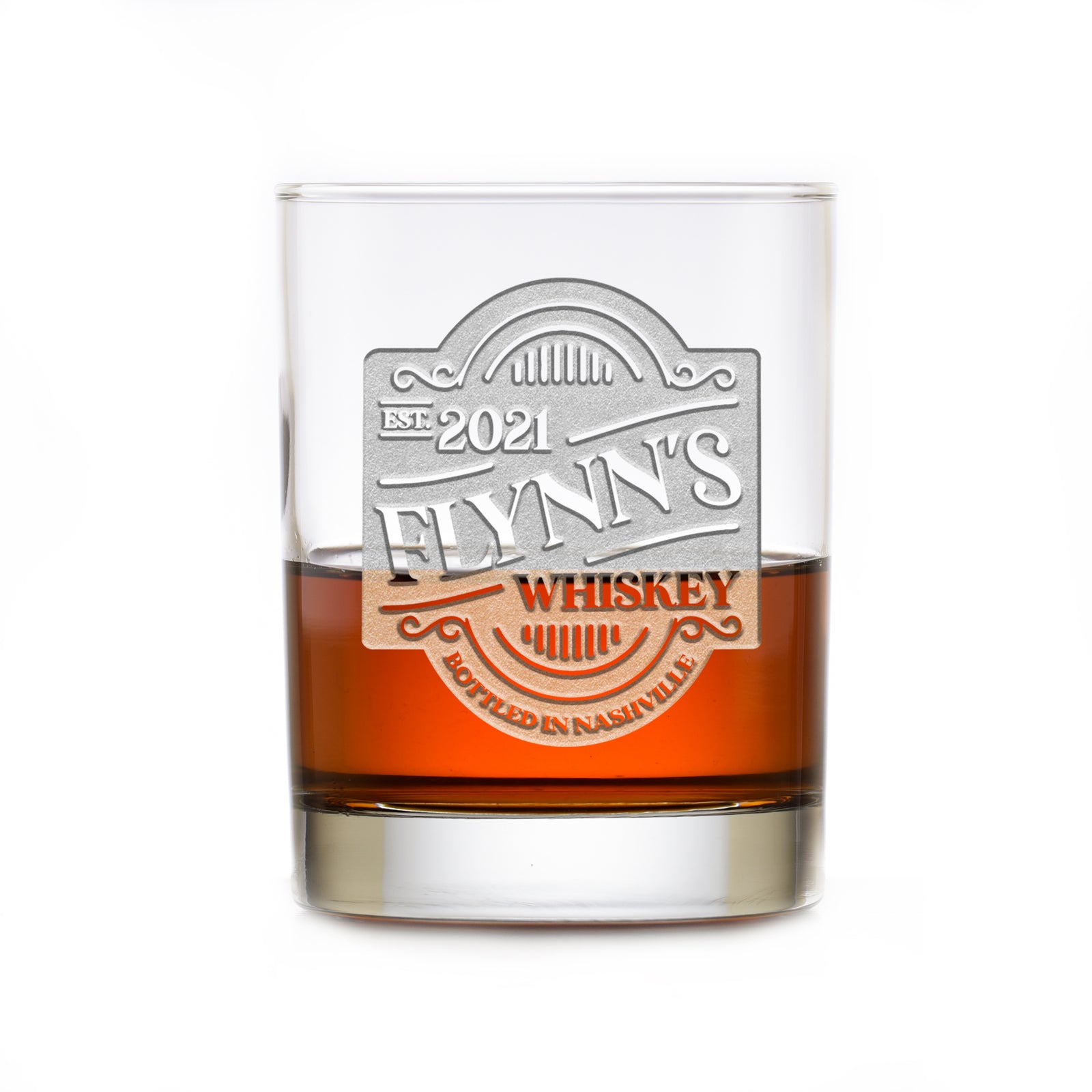 Your Own Whiskey Bottle, Label Engraved Bar Glass