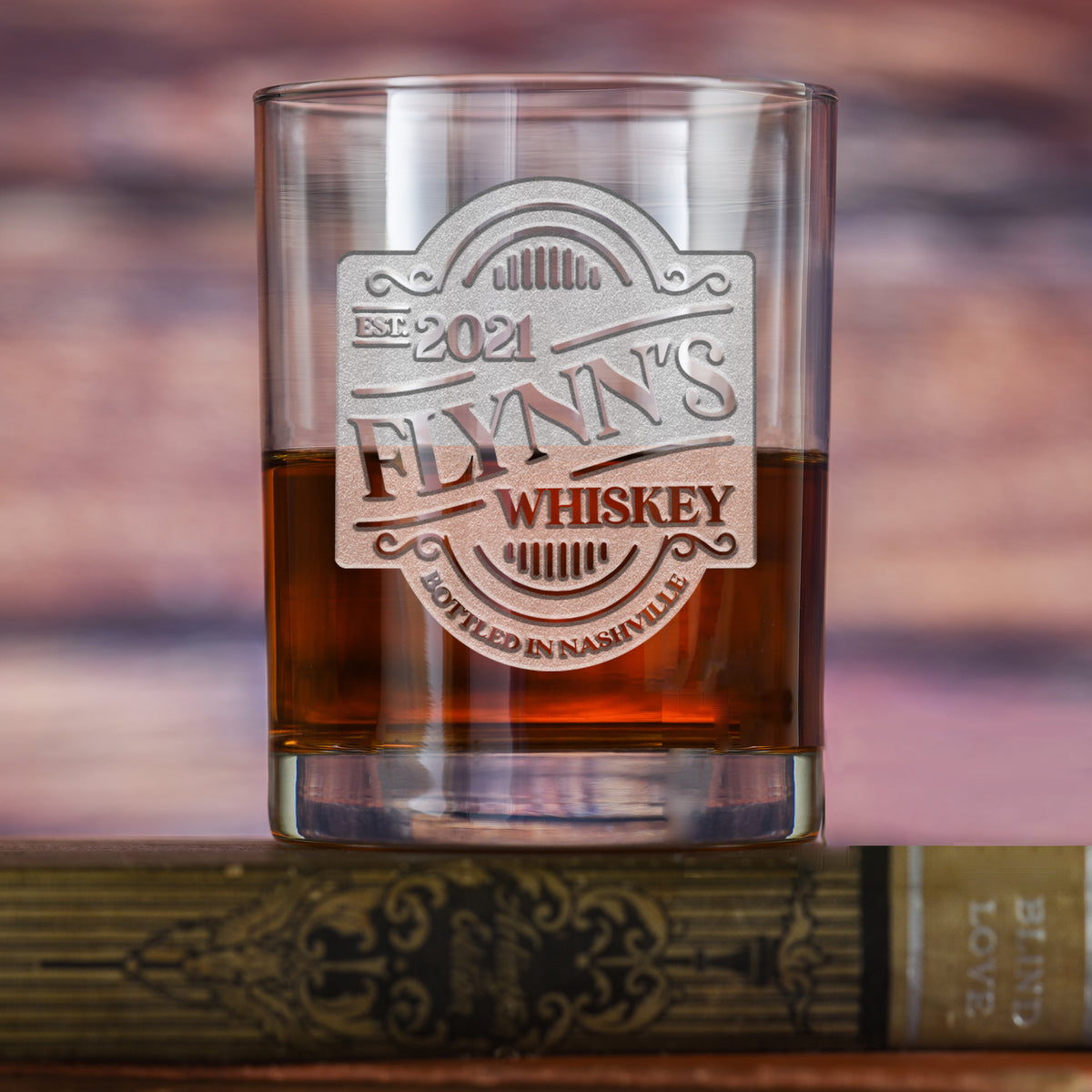 Your Own Whiskey Bottle, Label Engraved Bar Glass