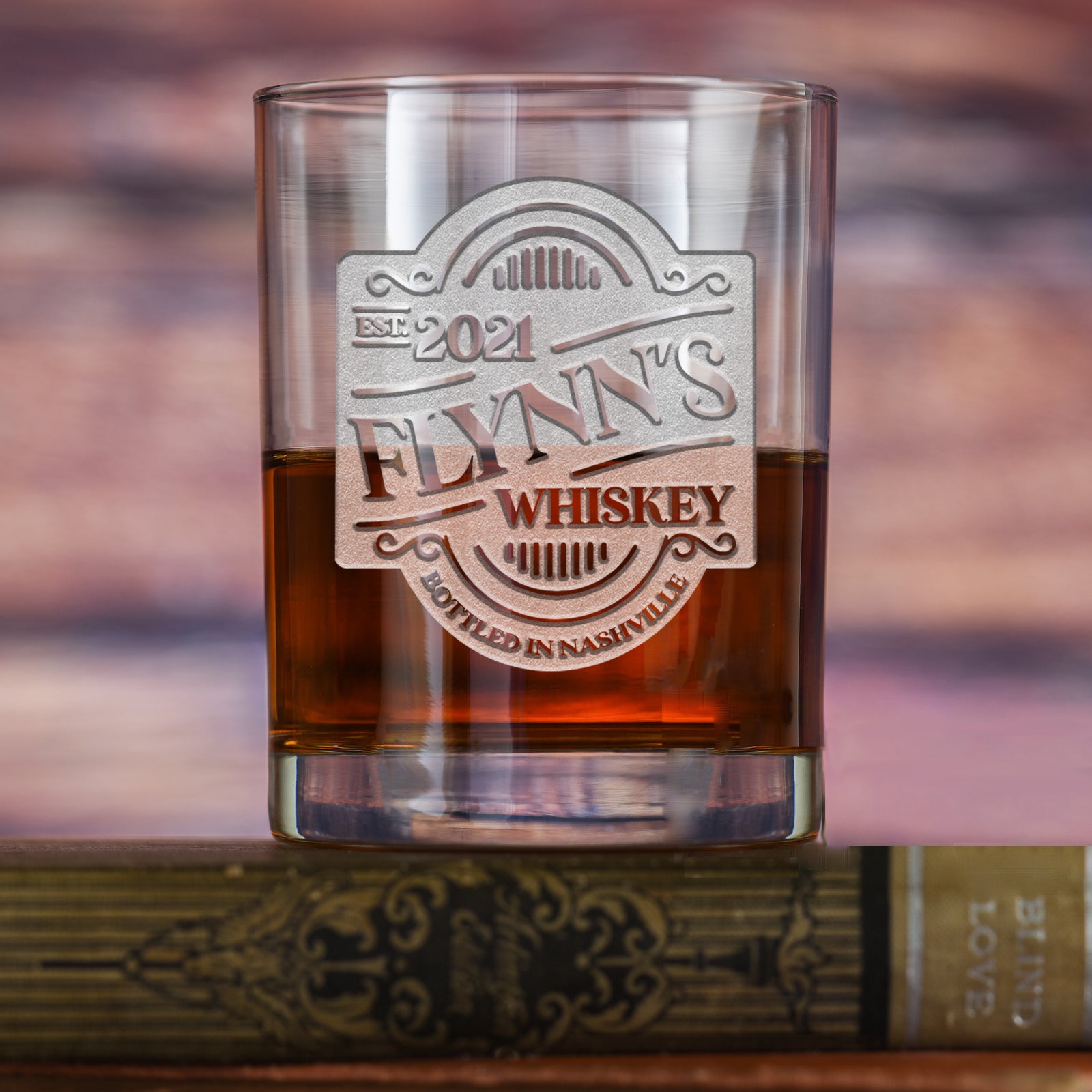 Your Own Whiskey Bottle, Label Engraved Bar Glass