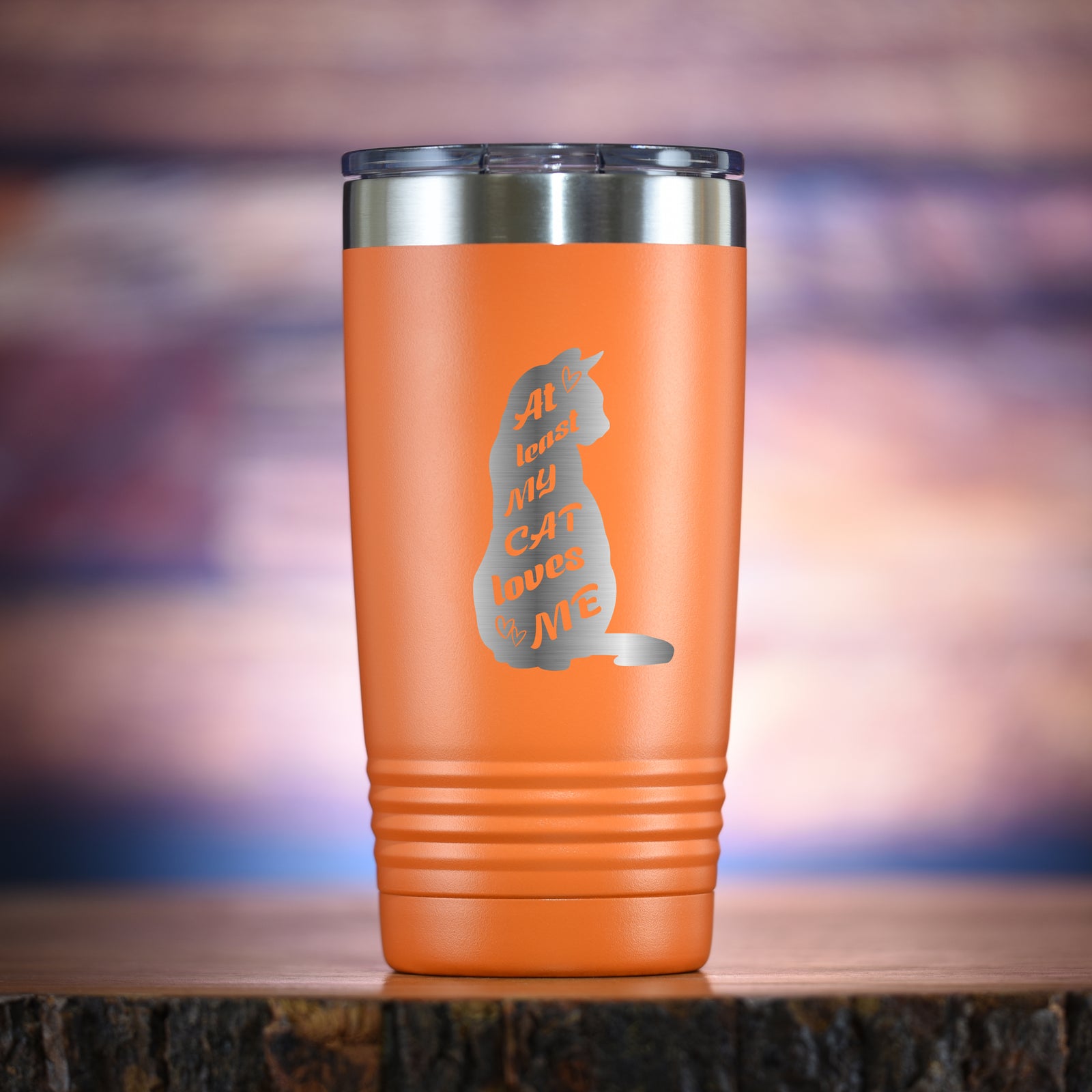 "At Least My Cat Loves Me" Travel Coffee Tumbler