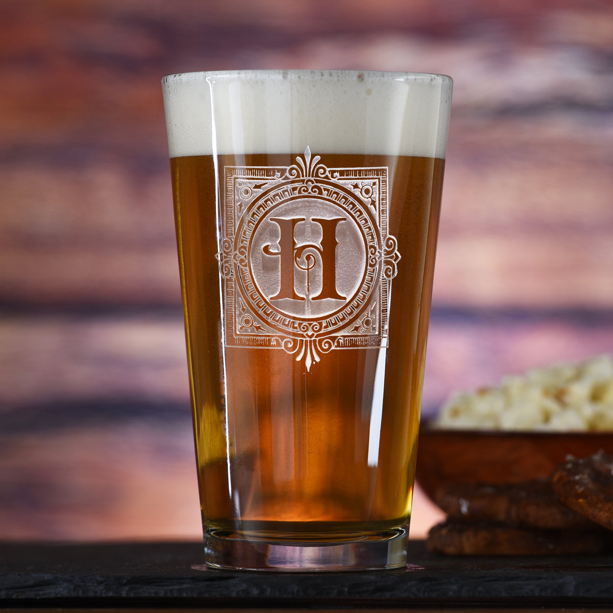 Monogrammed Pub Glass M20