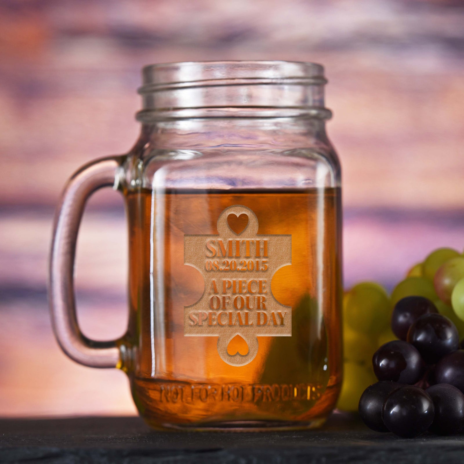 Puzzle Piece Wedding Favor Mason Jar