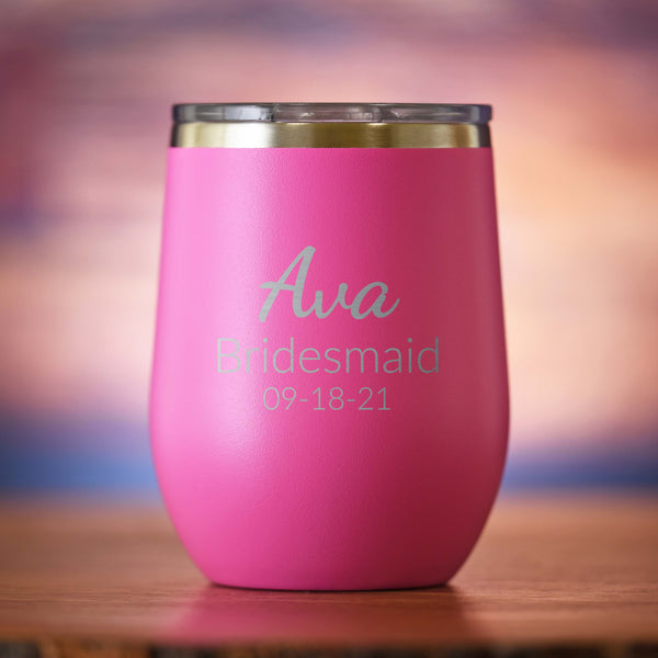 Stemless Wine Tumblers 12 Ounce Laser Engraved - AwardMakers
