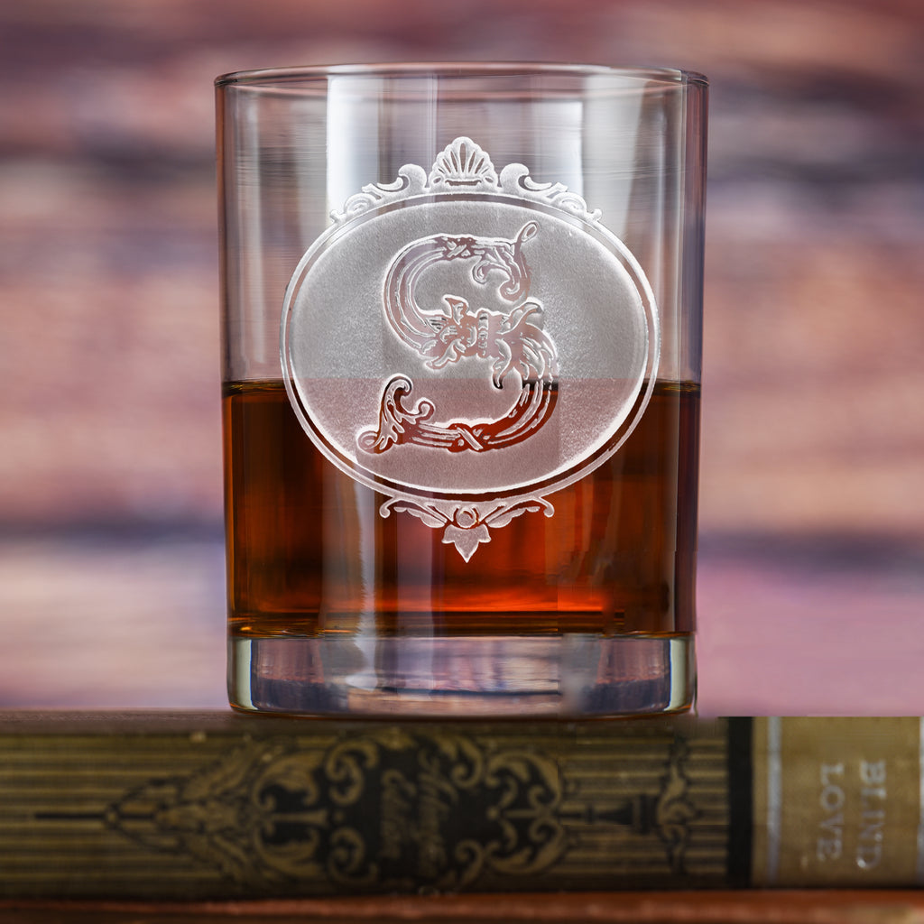 Monogrammed, Personalized Whiskey Glass M21