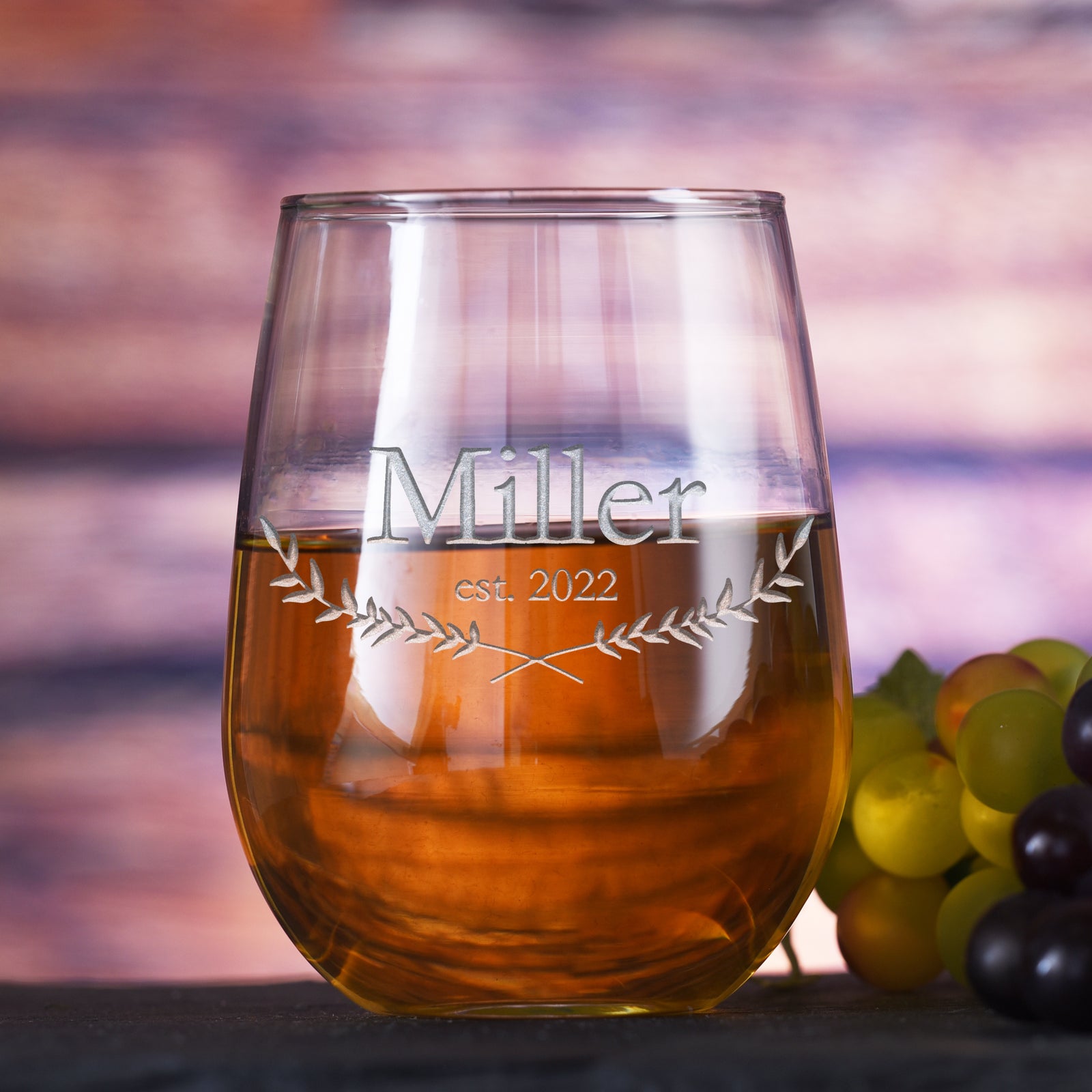 Custom Wedding Favor - Stemless Wine Glass Gift