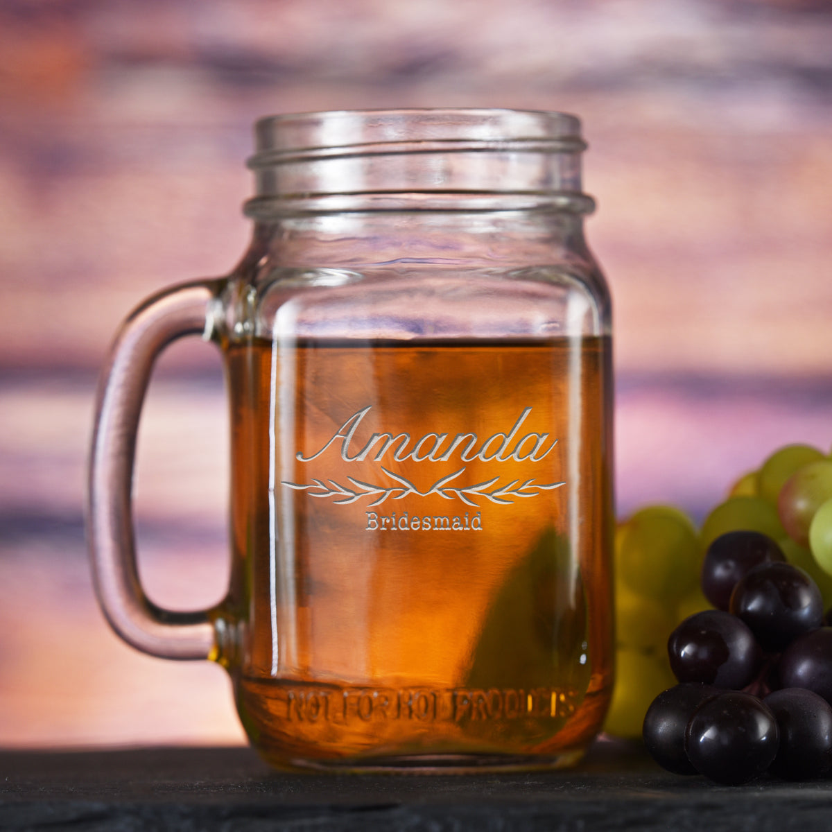 Bridesmaid Personalized Wedding Party Gift Mason Jar