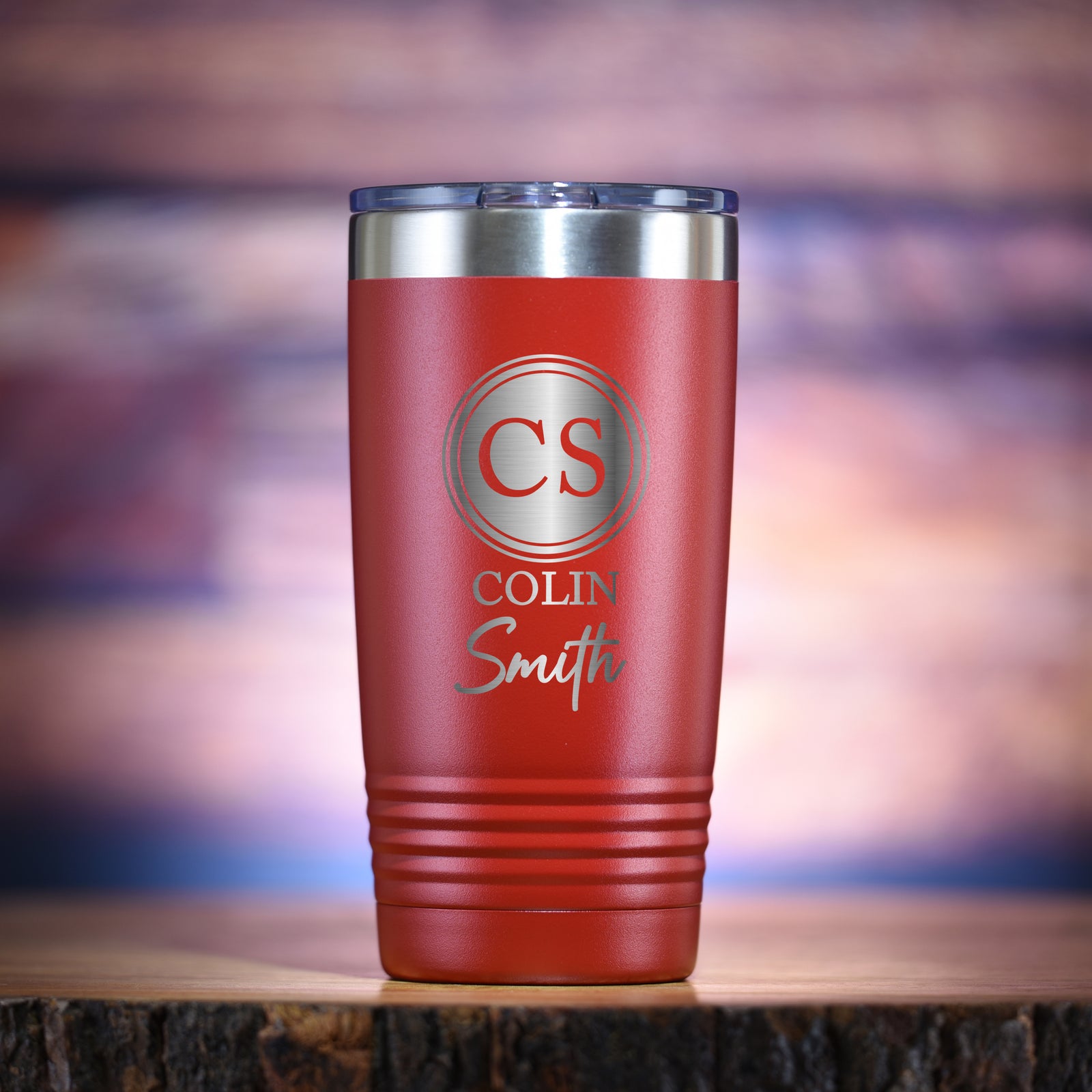 Two Monogram, Insulated Travel Tumbler Gift
