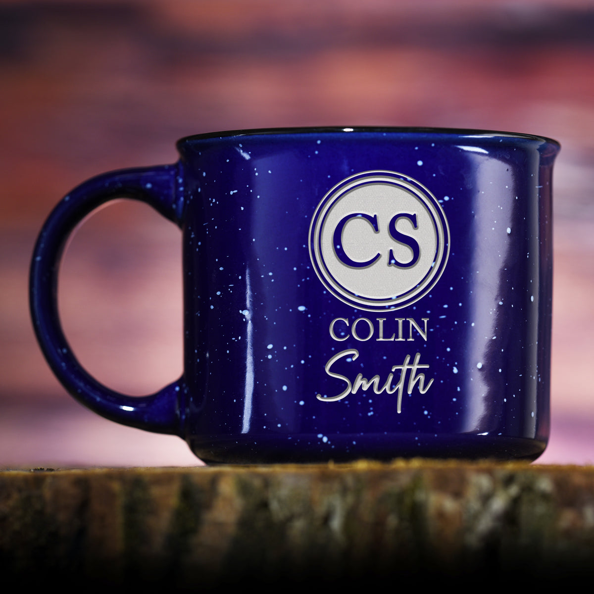 Two Monogram, Personalized Campfire Mug Gift