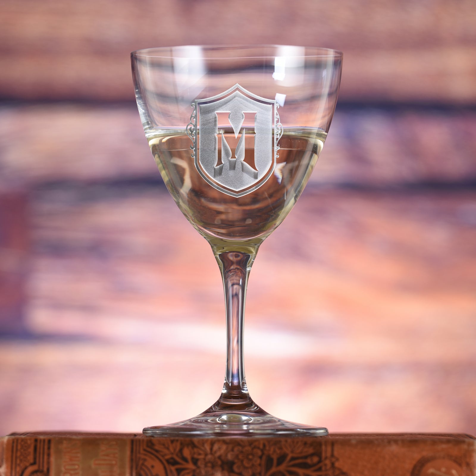 Personalized Nick & Nora Crystal Martini Glass