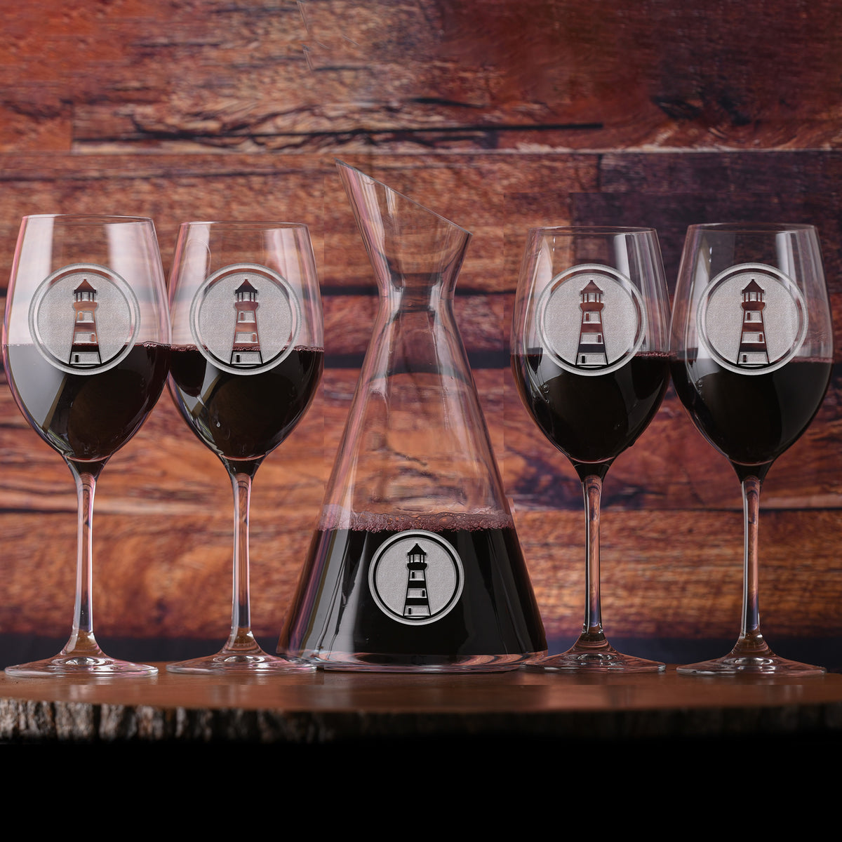 Nautical Lighthouse, Crystal Wine Decanter Gift Set