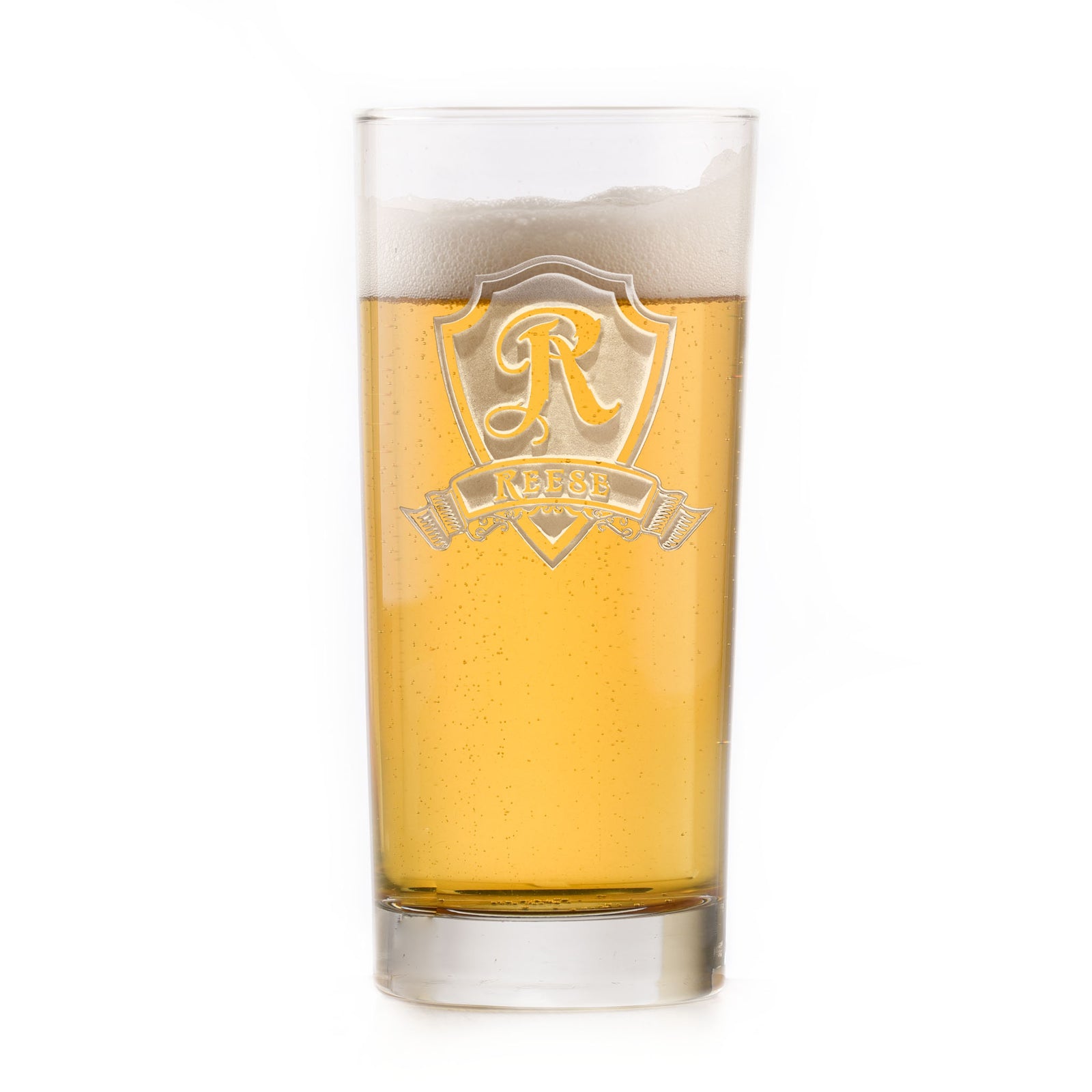 Highball Cooler Mixed Drink Glass, Engraved