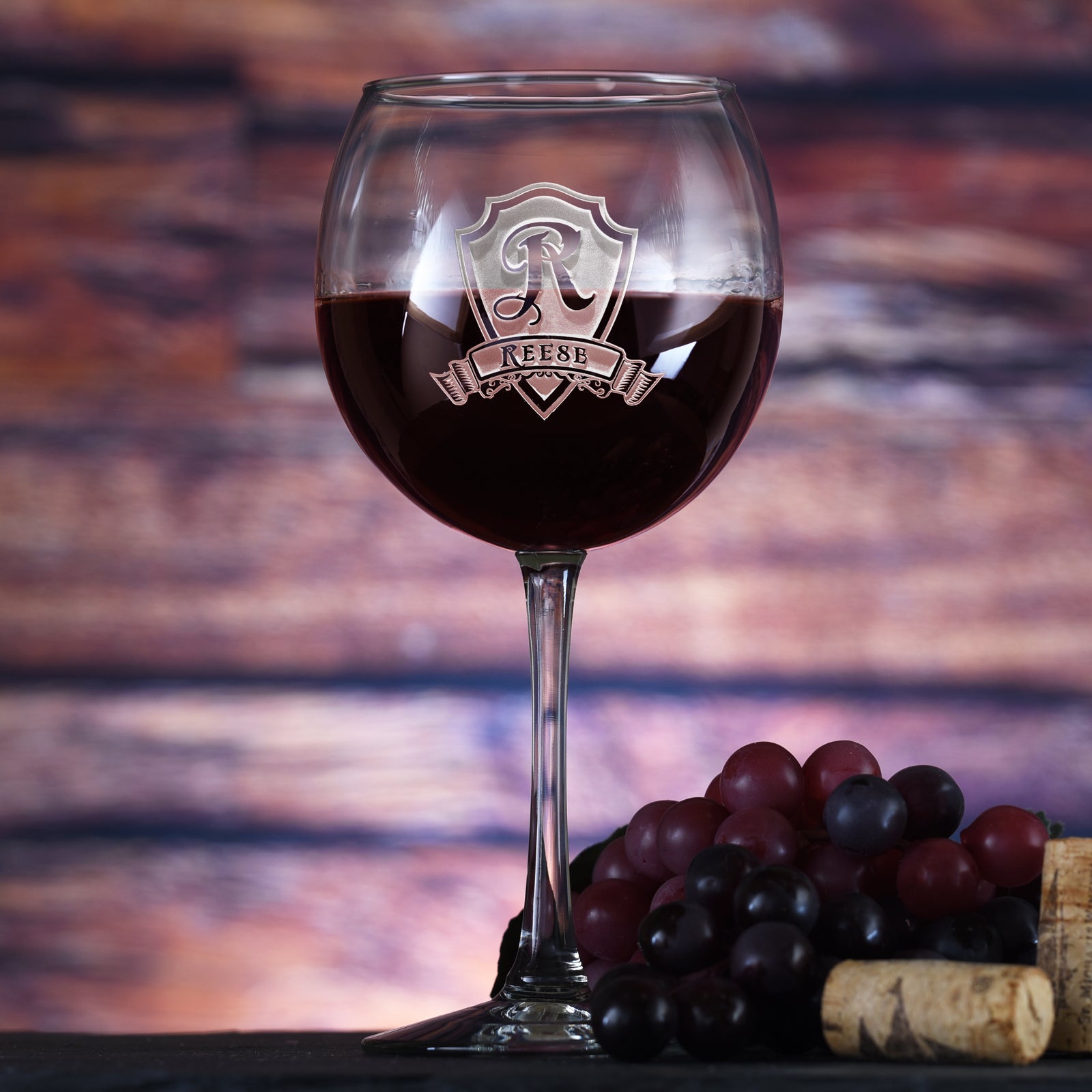 Red Wine Glass Custom Engraved