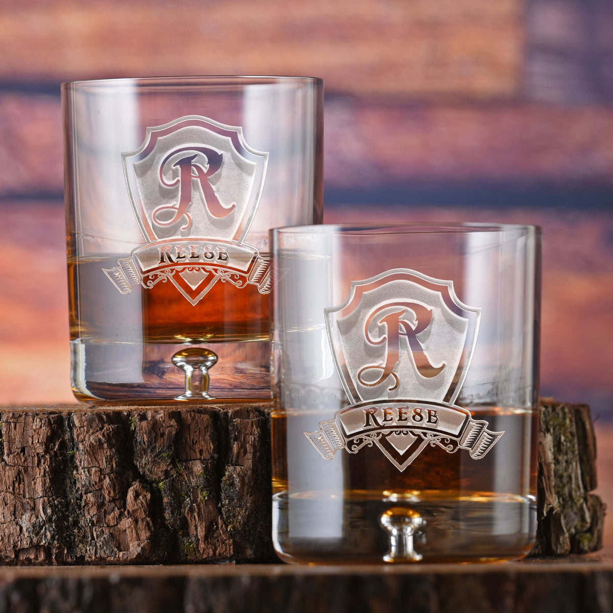 Whiskey Glasses Set, Scotch, Bourbon, Engraved, Personalized