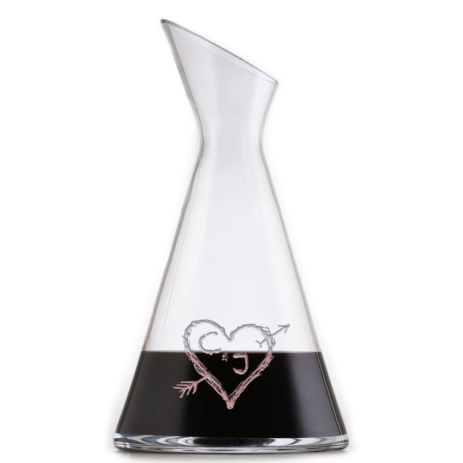 Heart & Arrow Slant Wine Carafe Decanter
