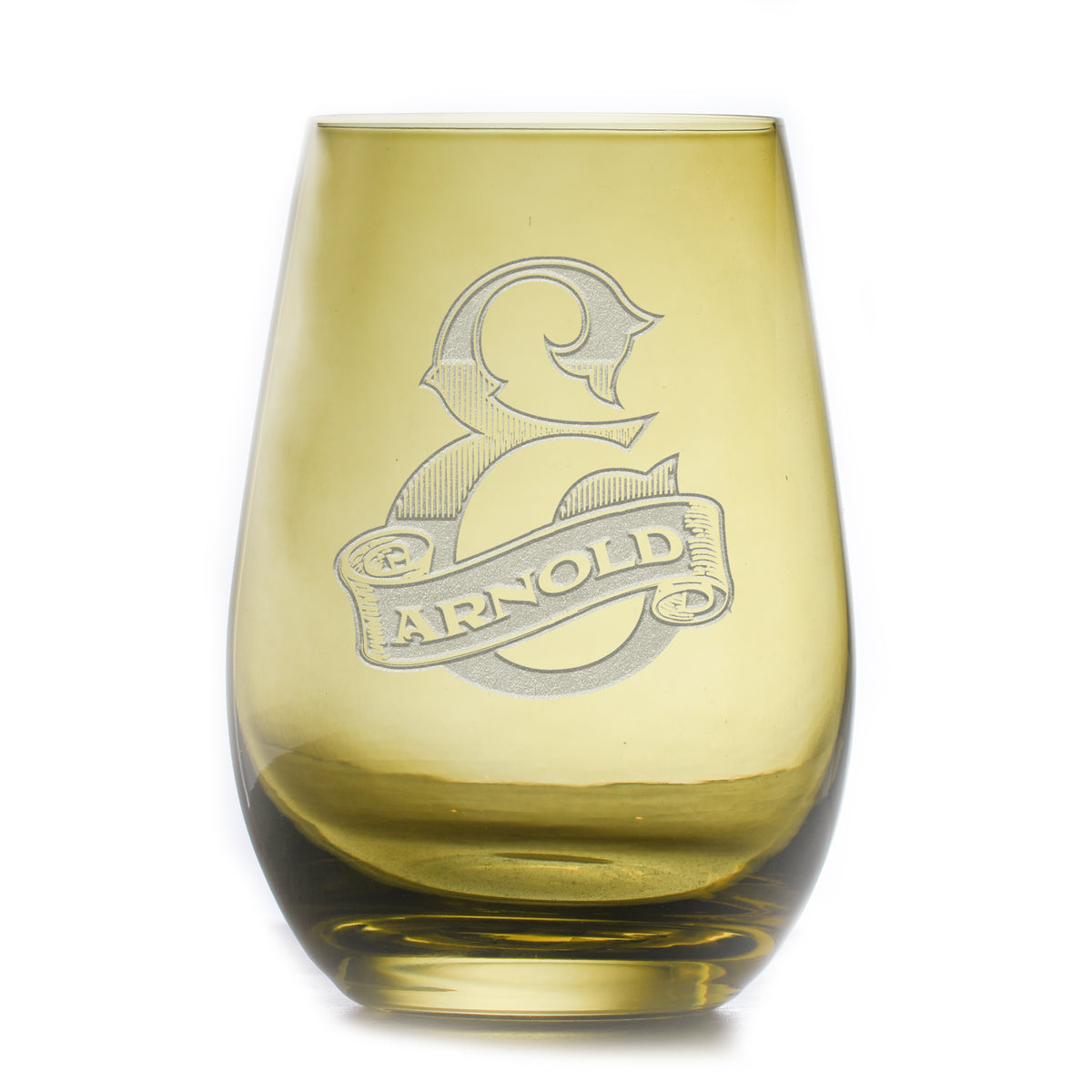 Custom, Engraved Green Stemless Wine Glass Tumbler