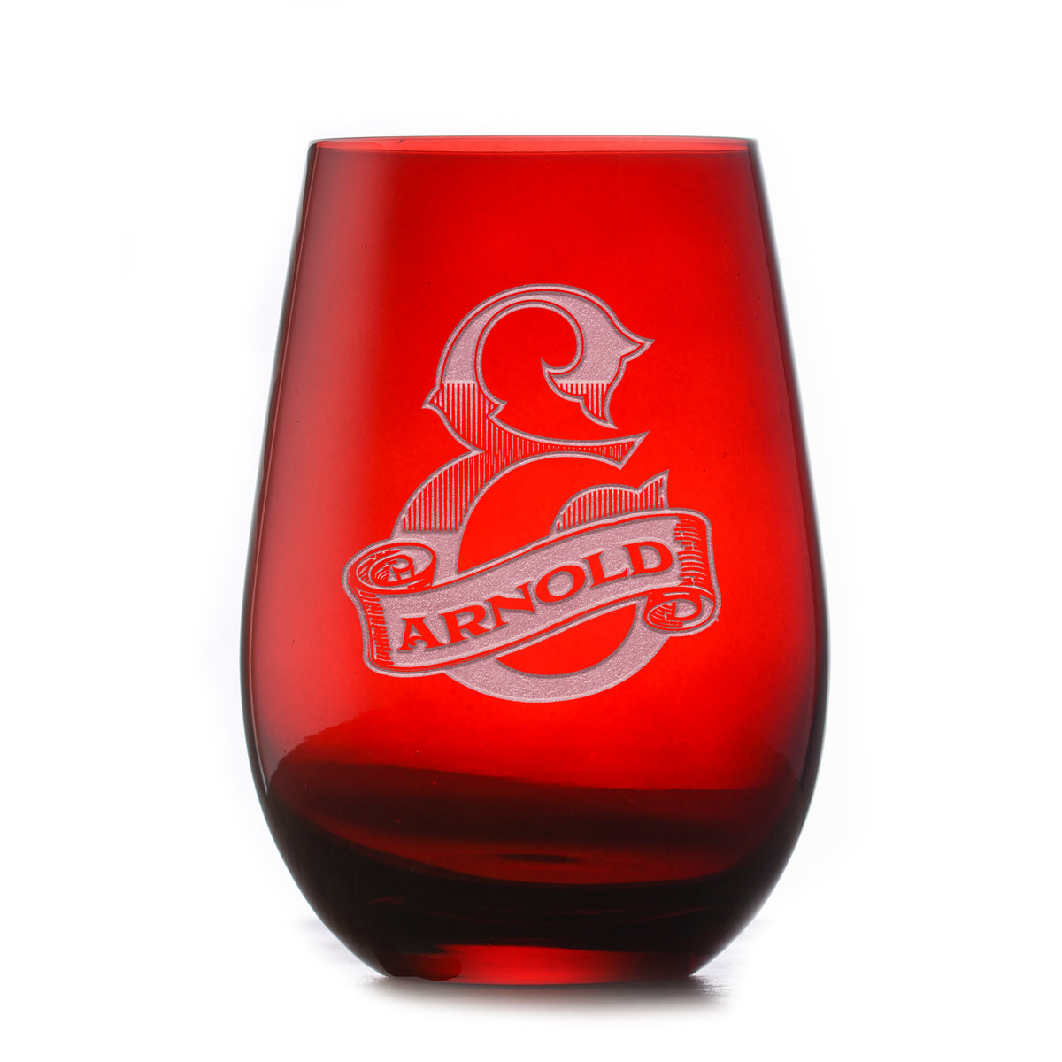 Custom, Engraved Red Stemless Wine Glass Tumbler