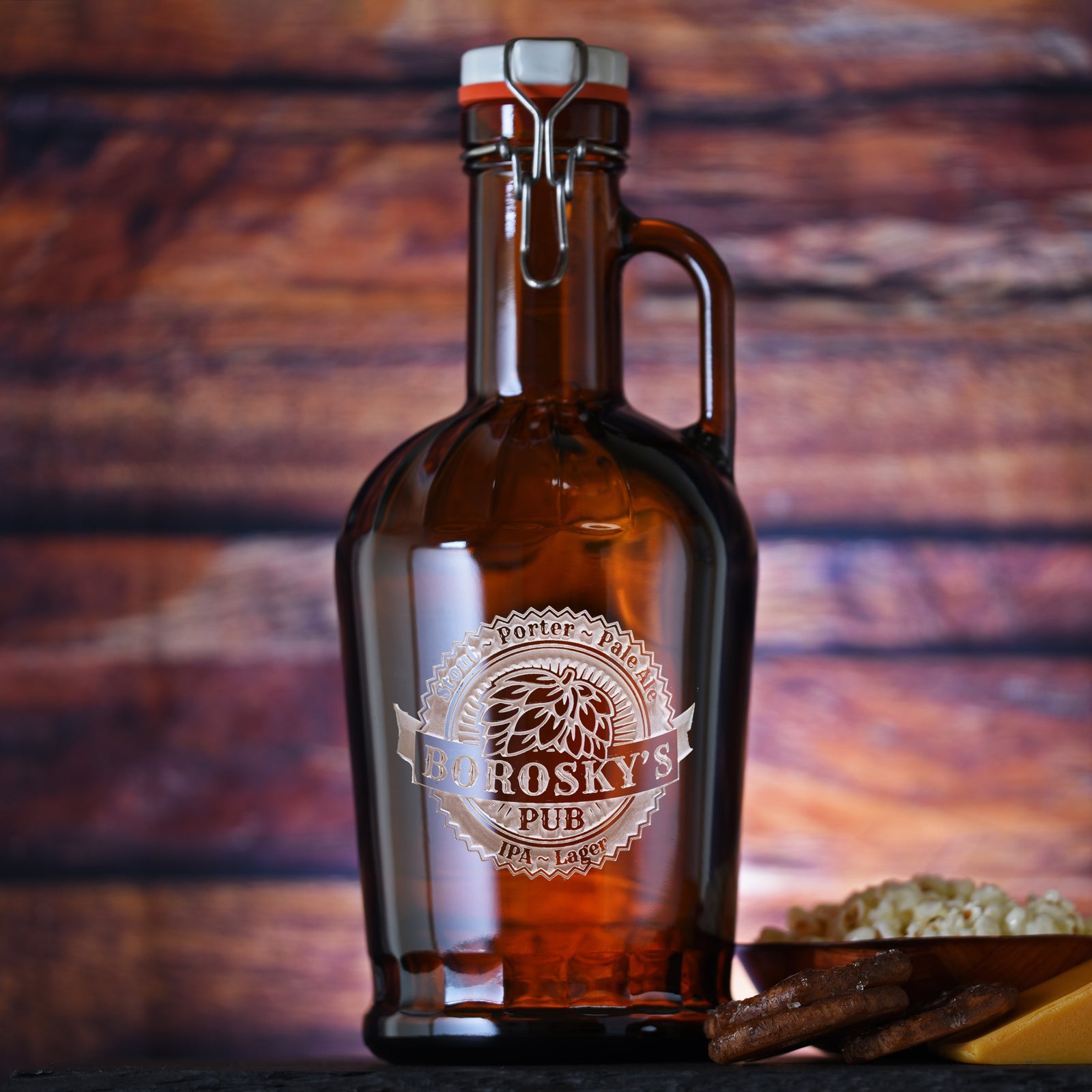 Flip-Swing-Top Growler, Engraved