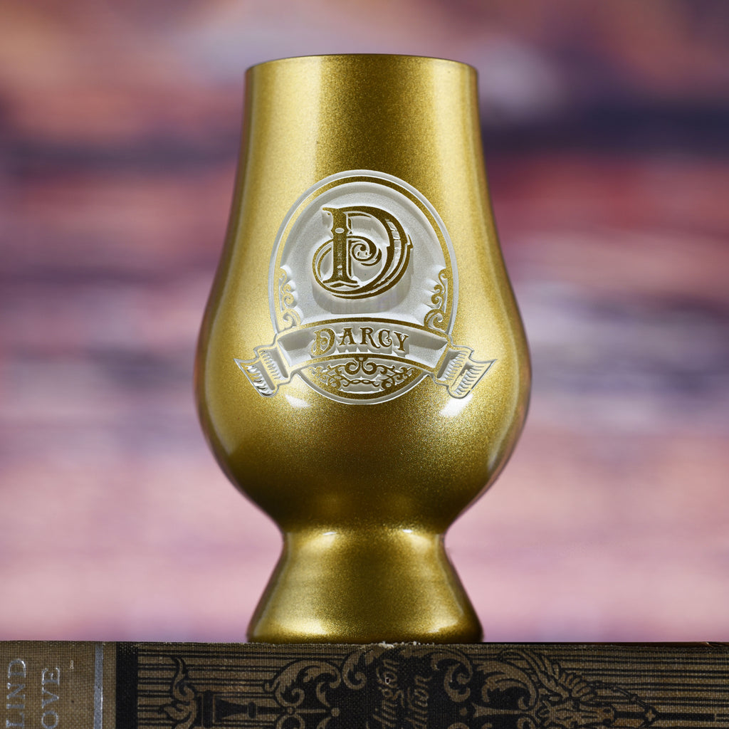 Etched Gold Glencairn Whisky Glass