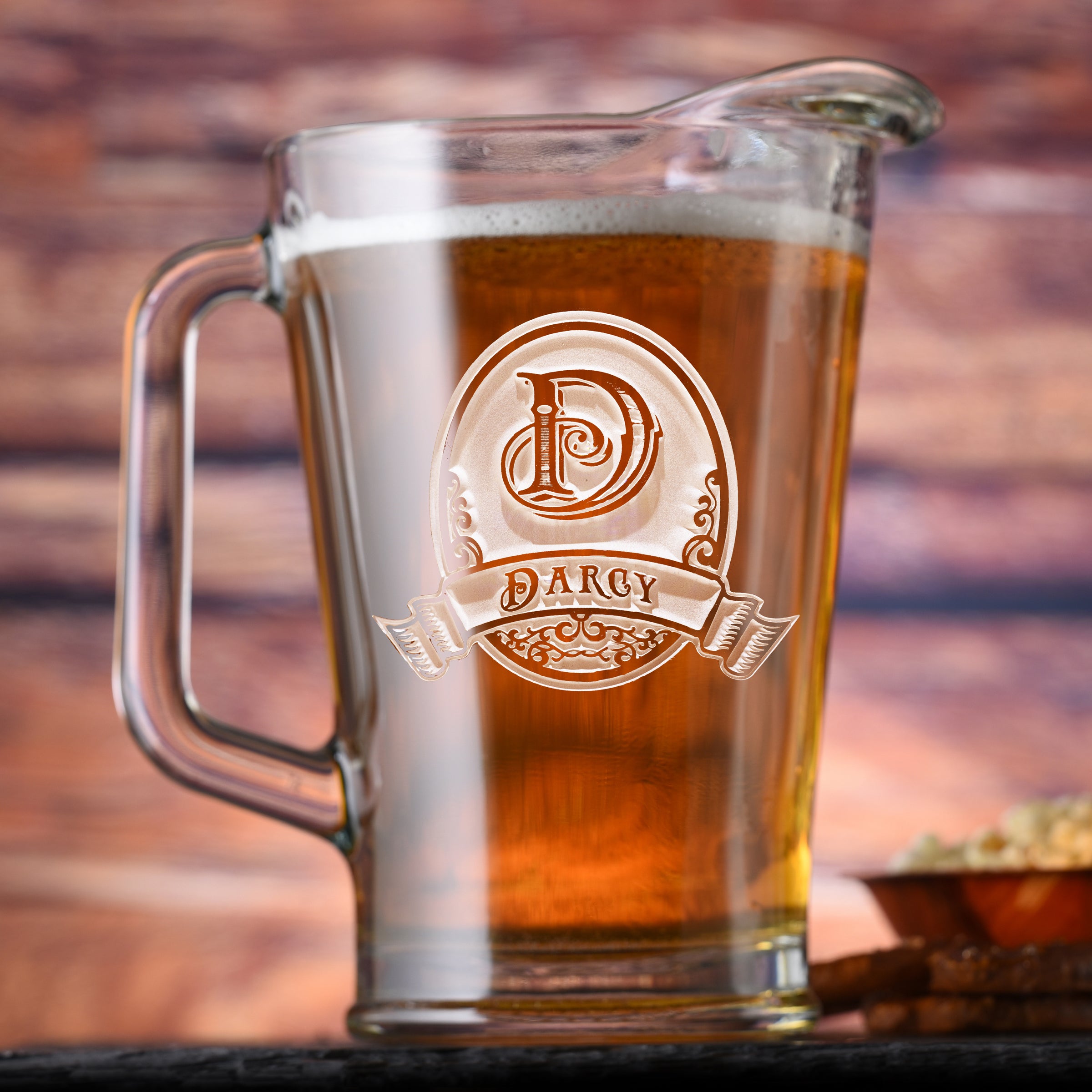 Personalized/Custom Engraved Glass Beer Pitchers Crystal Imagery