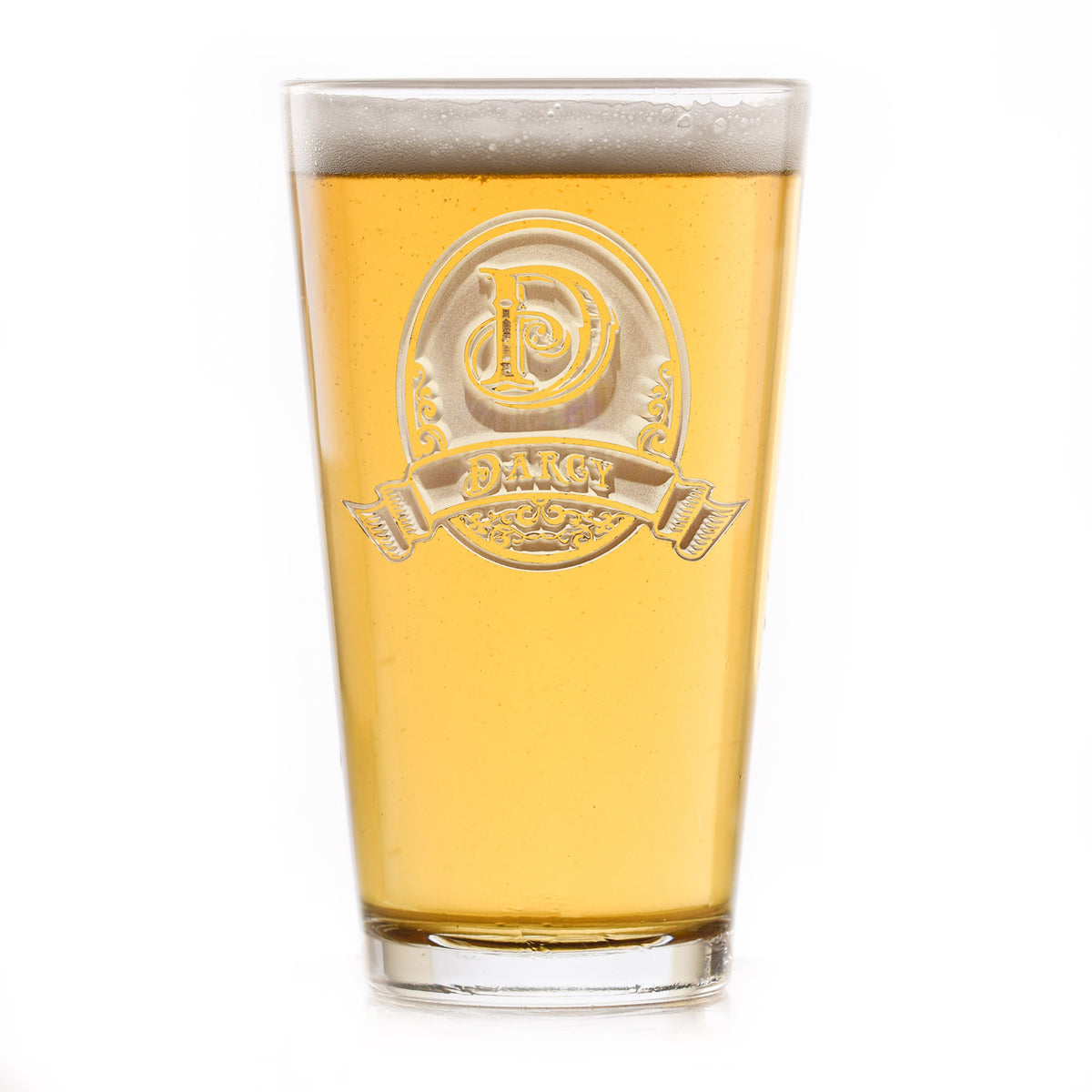 Monogrammed Engraved Pub Glass M8