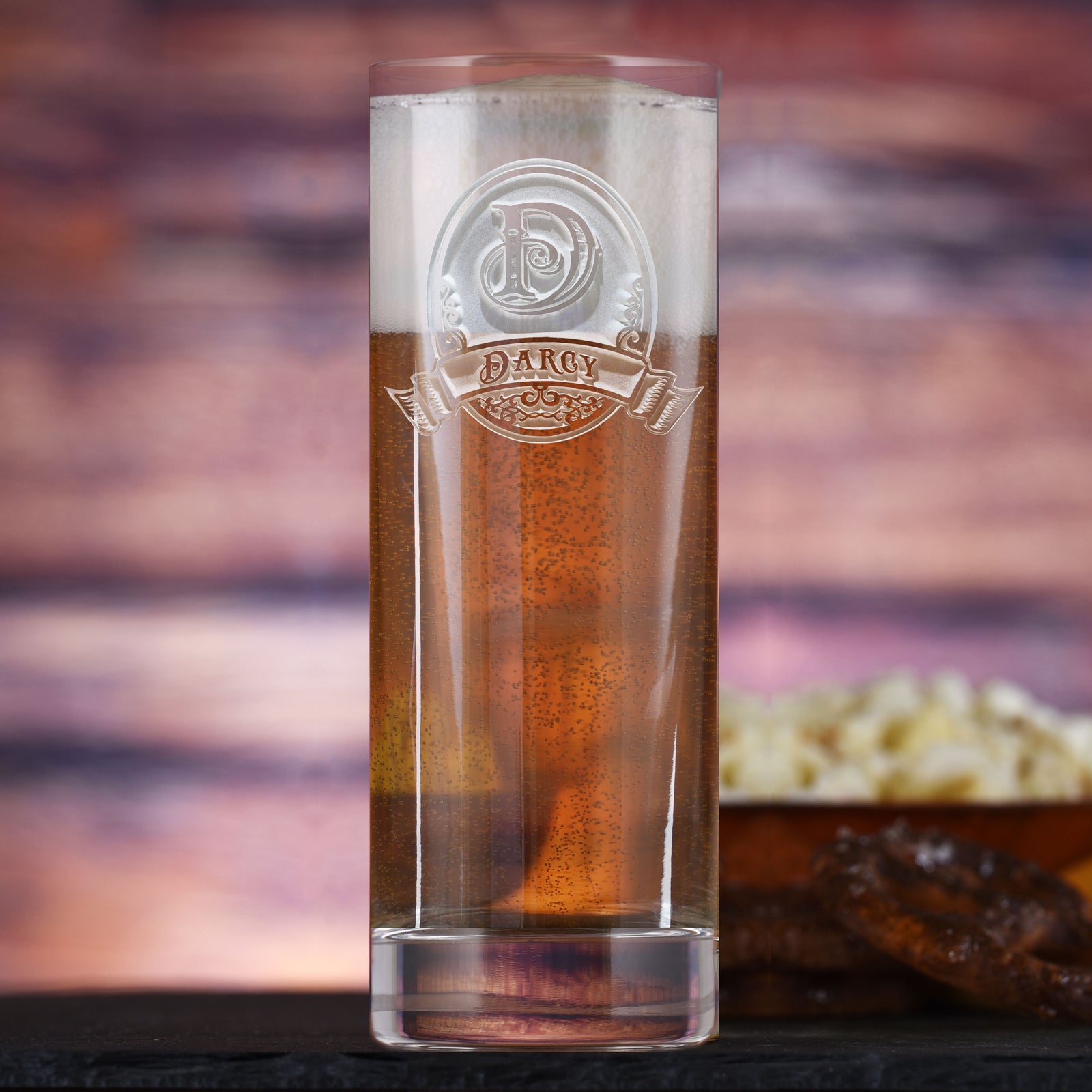 Etched Stolzle Crystal New York Tall Tumbler