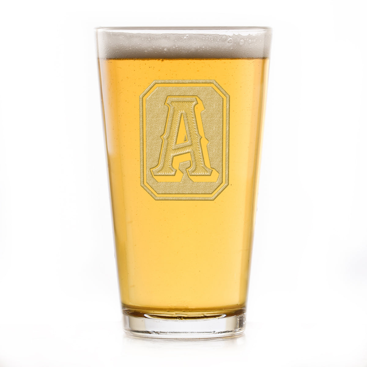 Monogrammed, Engraved Pint Pub Beer Glass