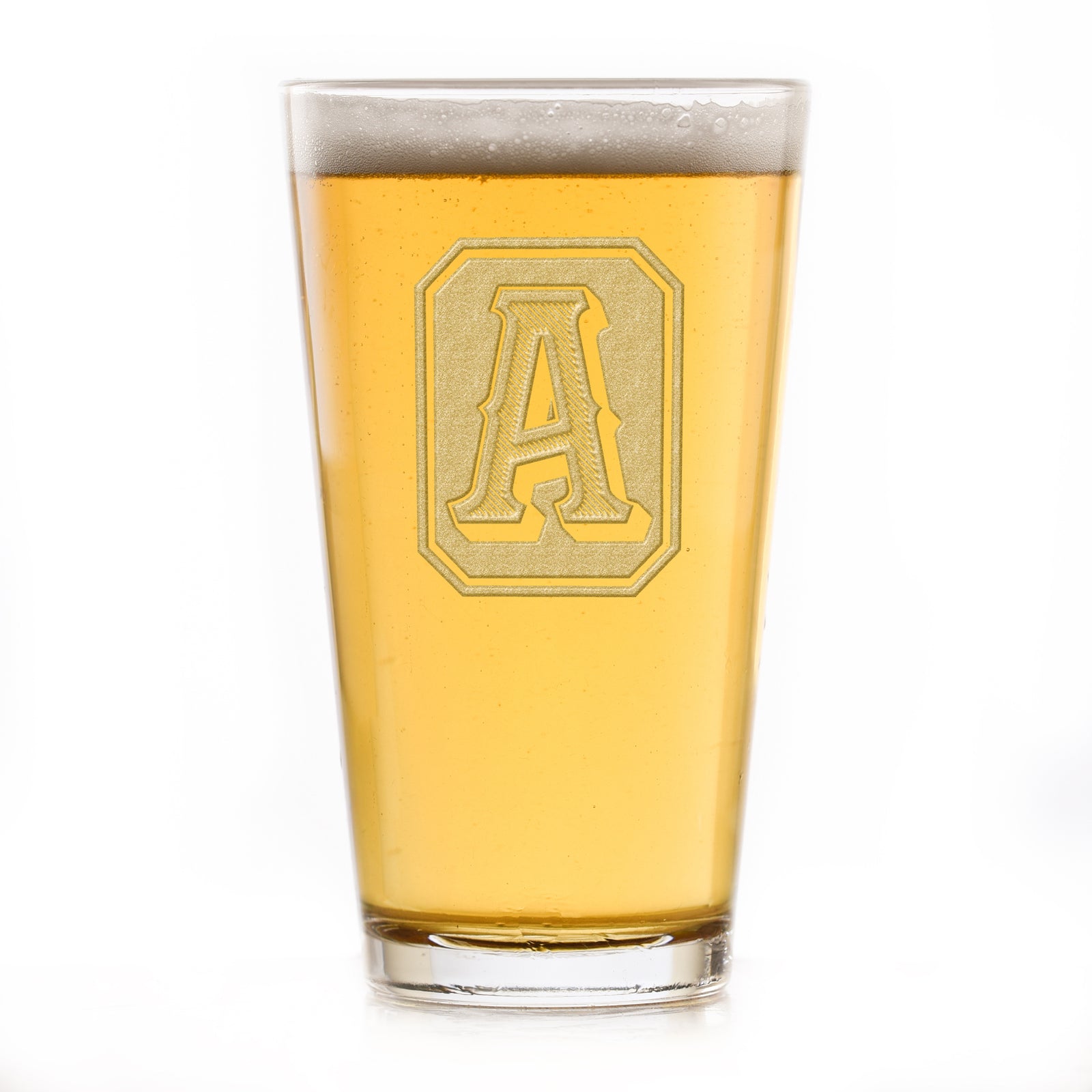 Monogrammed, Engraved Pint Pub Beer Glass
