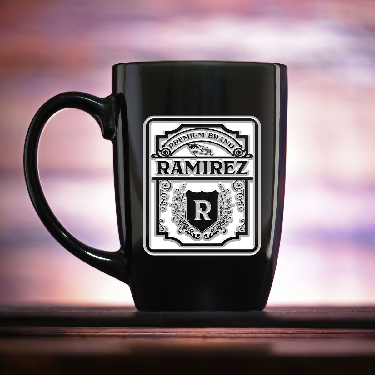 Premium Brand Label, Custom Coffee Mug